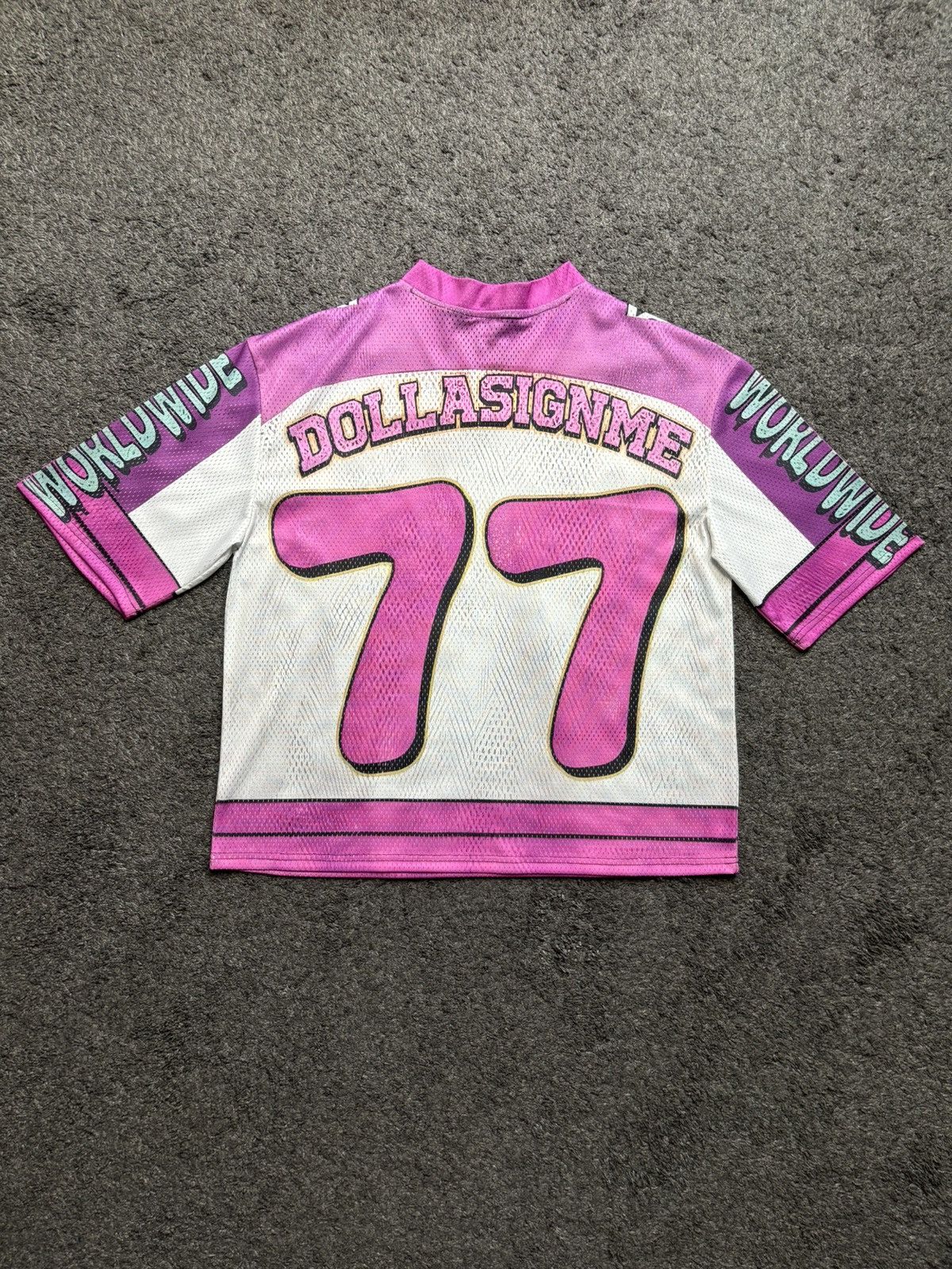 Japanese Brand Vintage dollasignme pills pink white football jersey Size US L / EU 52-54 / 3 - 13 Thumbnail