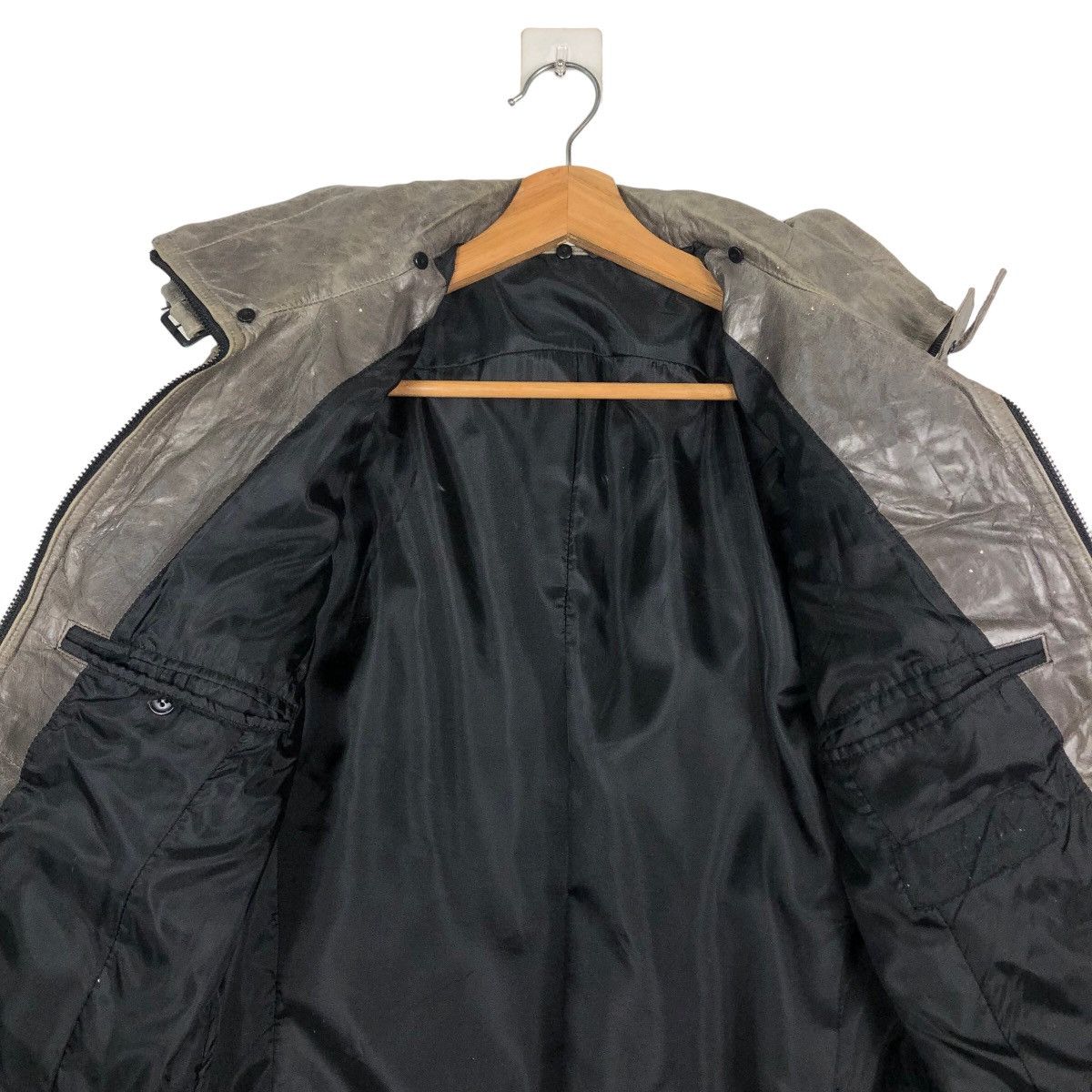 Japanese Brand 🔥Vintage Biker Jacket Leather ASM Japan Issey Miyake Size US M / EU 48-50 / 2 - 14 Thumbnail