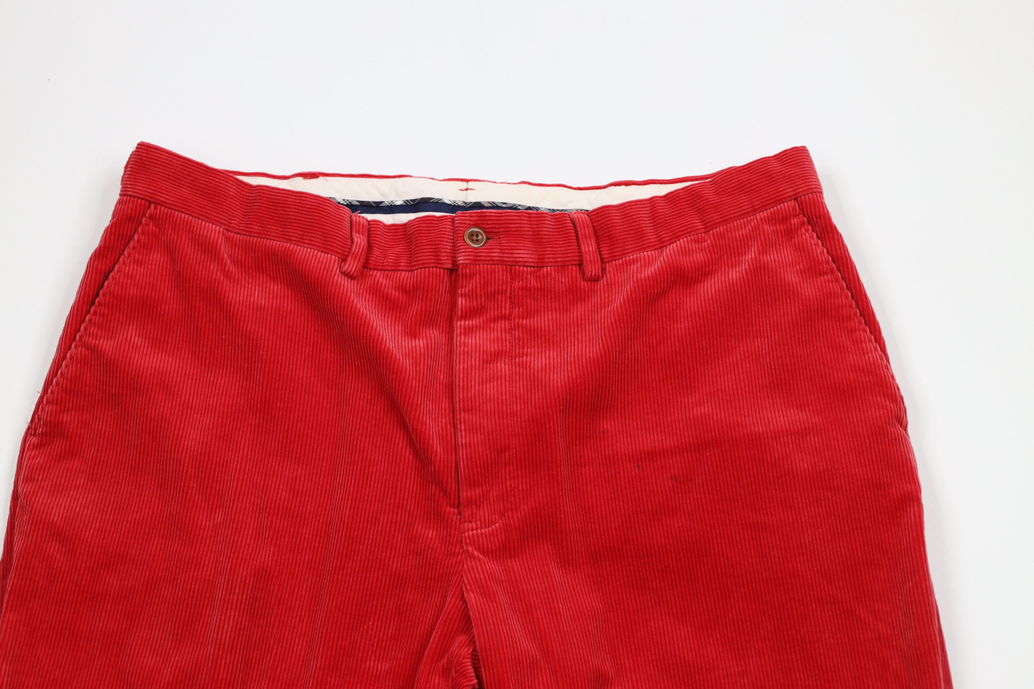 Ralph Lauren × Vintage Vintage 90s Ralph Lauren Heavy Wide Leg Corduroy Pants Red Size US 36 / EU 52 - 2 Thumbnail