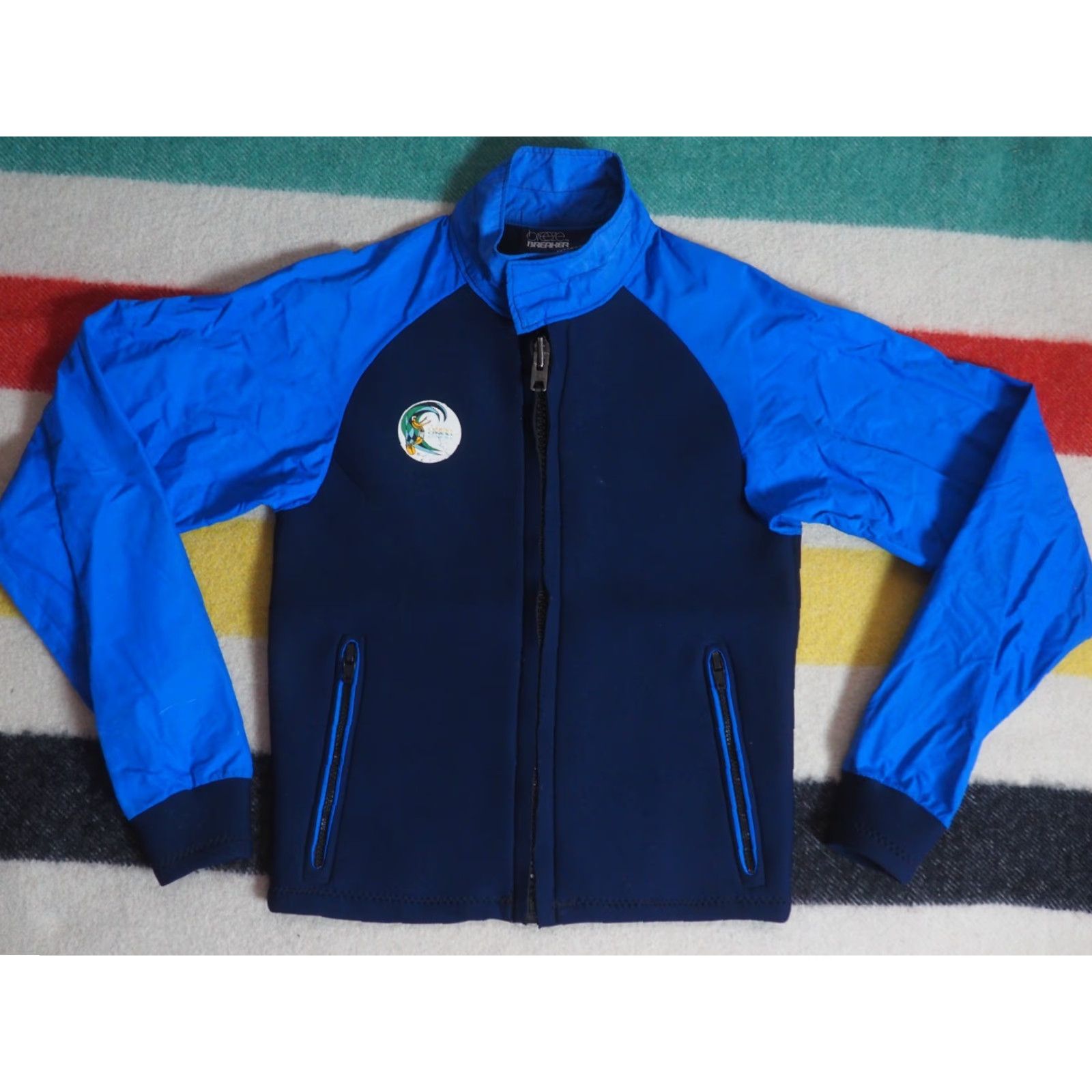 O'Neill VINTAGE O'Neill Jacket Full Zip Neoprene Blue XS Womens 80s 90s Breeze Breaker Nylon Nylon Lining Water Sports 90s 80s Theme Basic Jacket Size XS / US 0-2 / IT 36-38 - 2 Thumbnail
