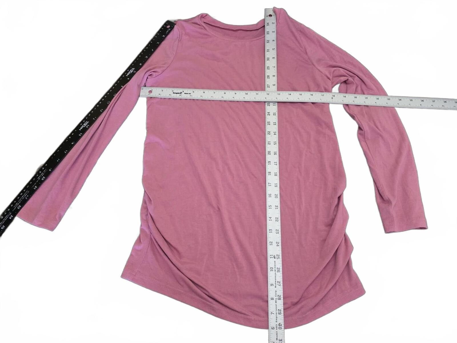 Other Pink Maternity Long Sleeve Ruched Side Button Top Small Size S / US 4 / IT 40 - 8 Thumbnail