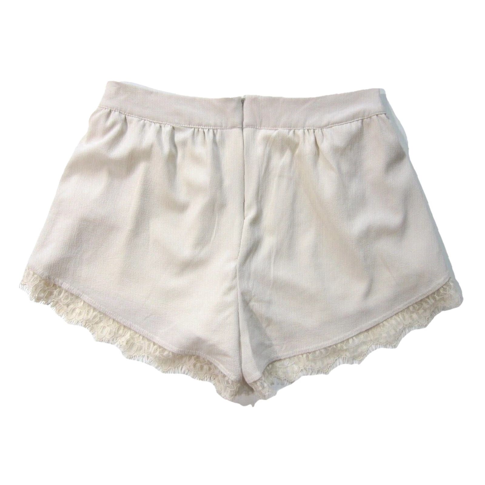 Vintage Blue Rain Silky Flowy Ivory Lace Fold High Rise Short Women Size Medium Size 28" / US 6 / IT 42 - 2 Thumbnail