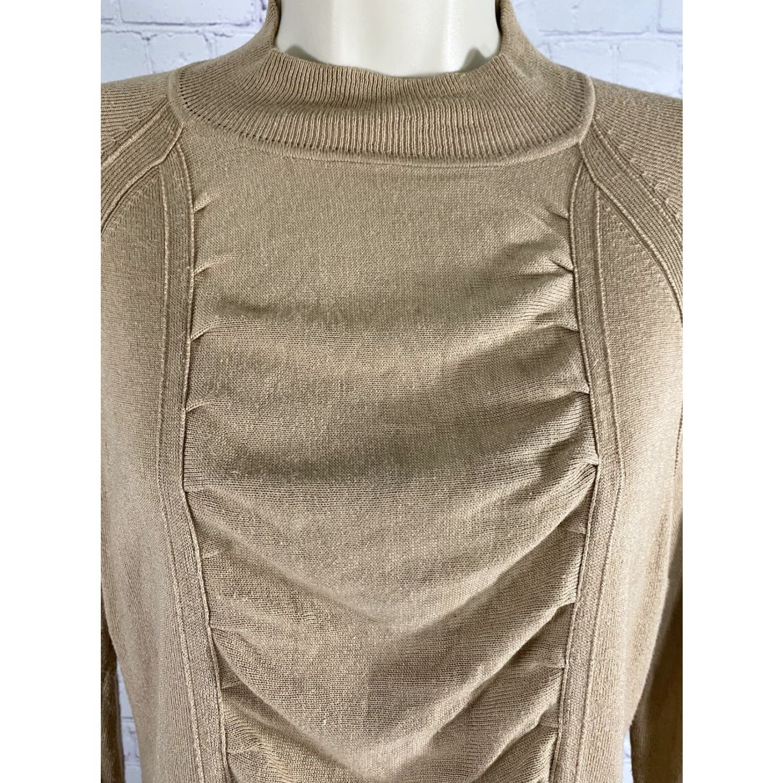 Vintage Rena Rowan Brown Long Sleeve Pullover Ruched Front Sweater L Large Size L / US 10 / IT 46 - 5 Thumbnail