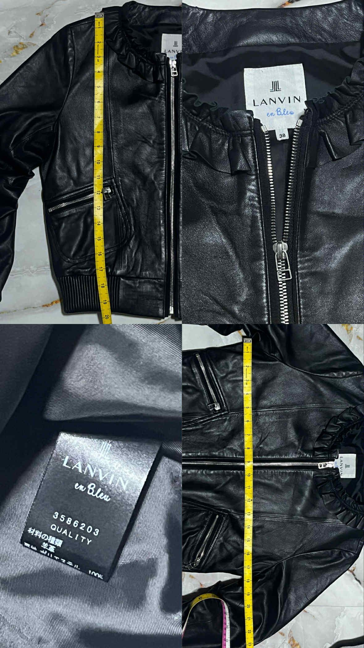 Lanvin LANVIN BLACK LEATHER Zipped Jacket Women's Size M / US 6-8 / IT 42-44 - 2 Thumbnail
