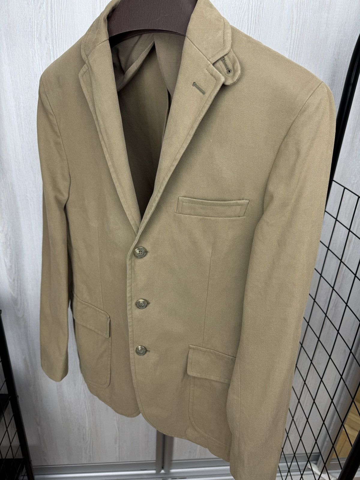 Polo Ralph Lauren Polo Ralph Lauren made in Italy beige 3 button blazer cotton Size 38R - 4 Thumbnail