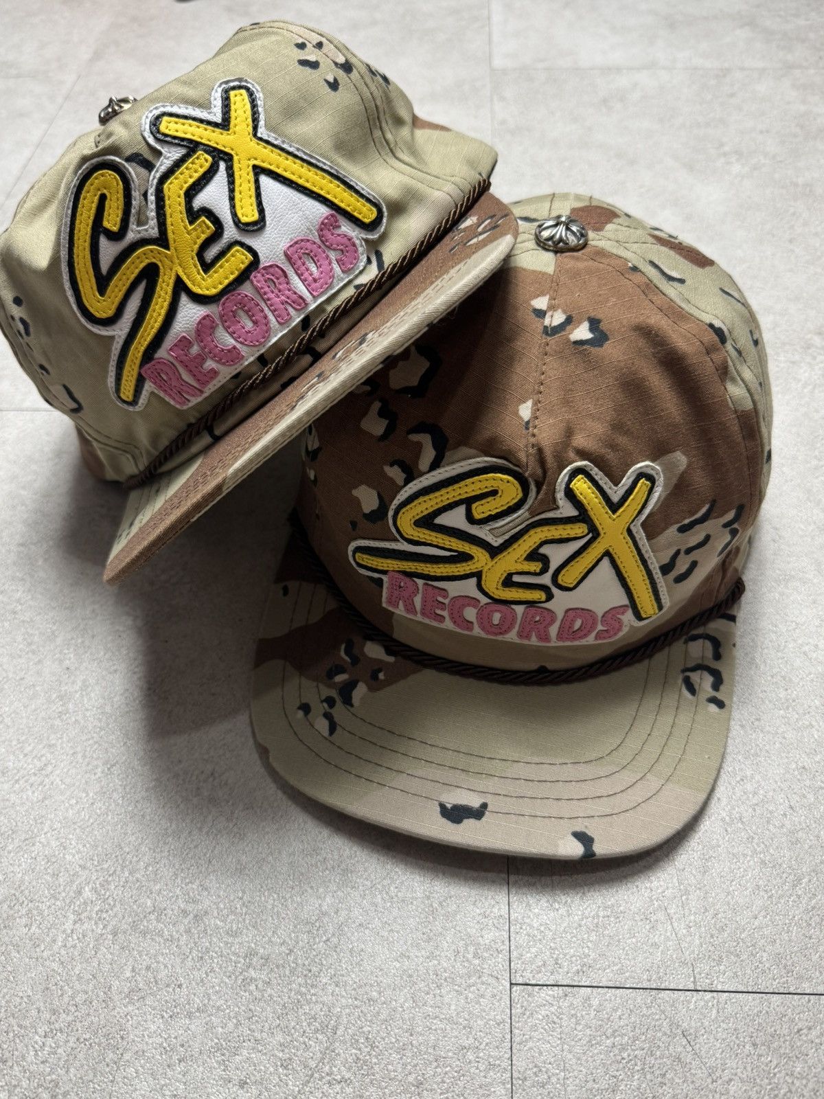 Chrome Hearts Chrome hearts Sex Records Leather Camo Cap Hat | Grailed