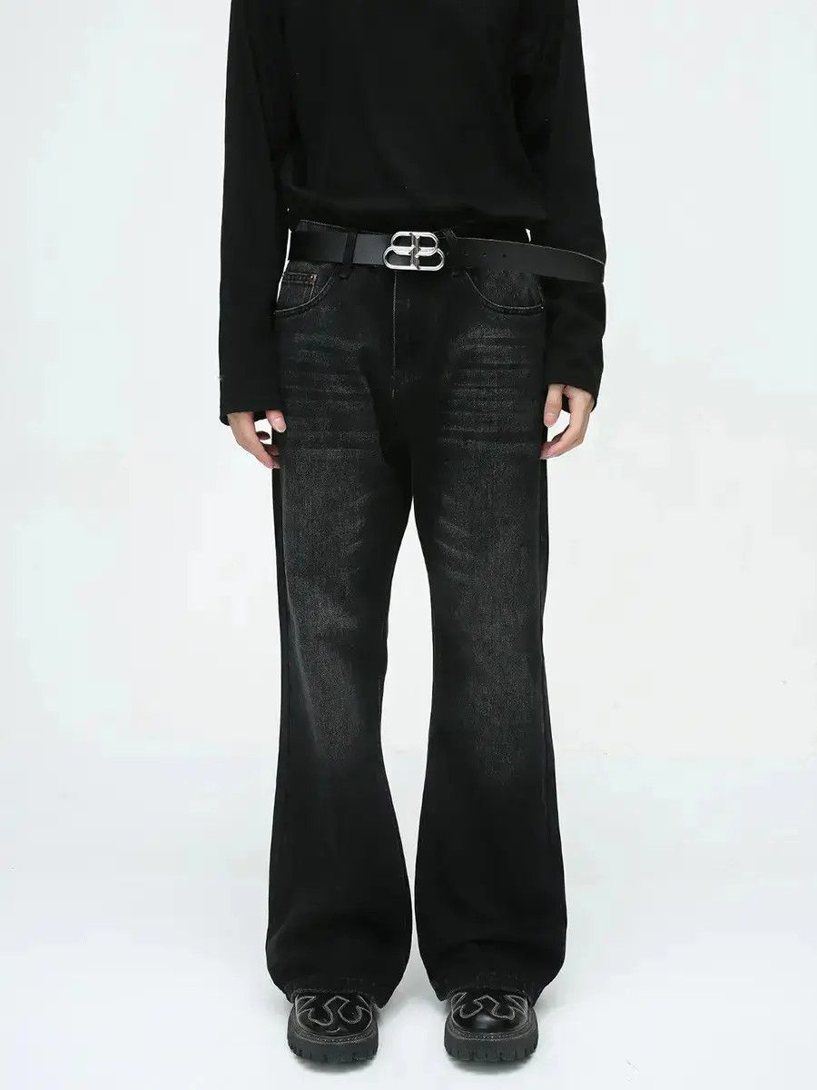 Japanese Brand Retro loose washed micro flared jeans Size US 32 / EU 48 - 6 Thumbnail