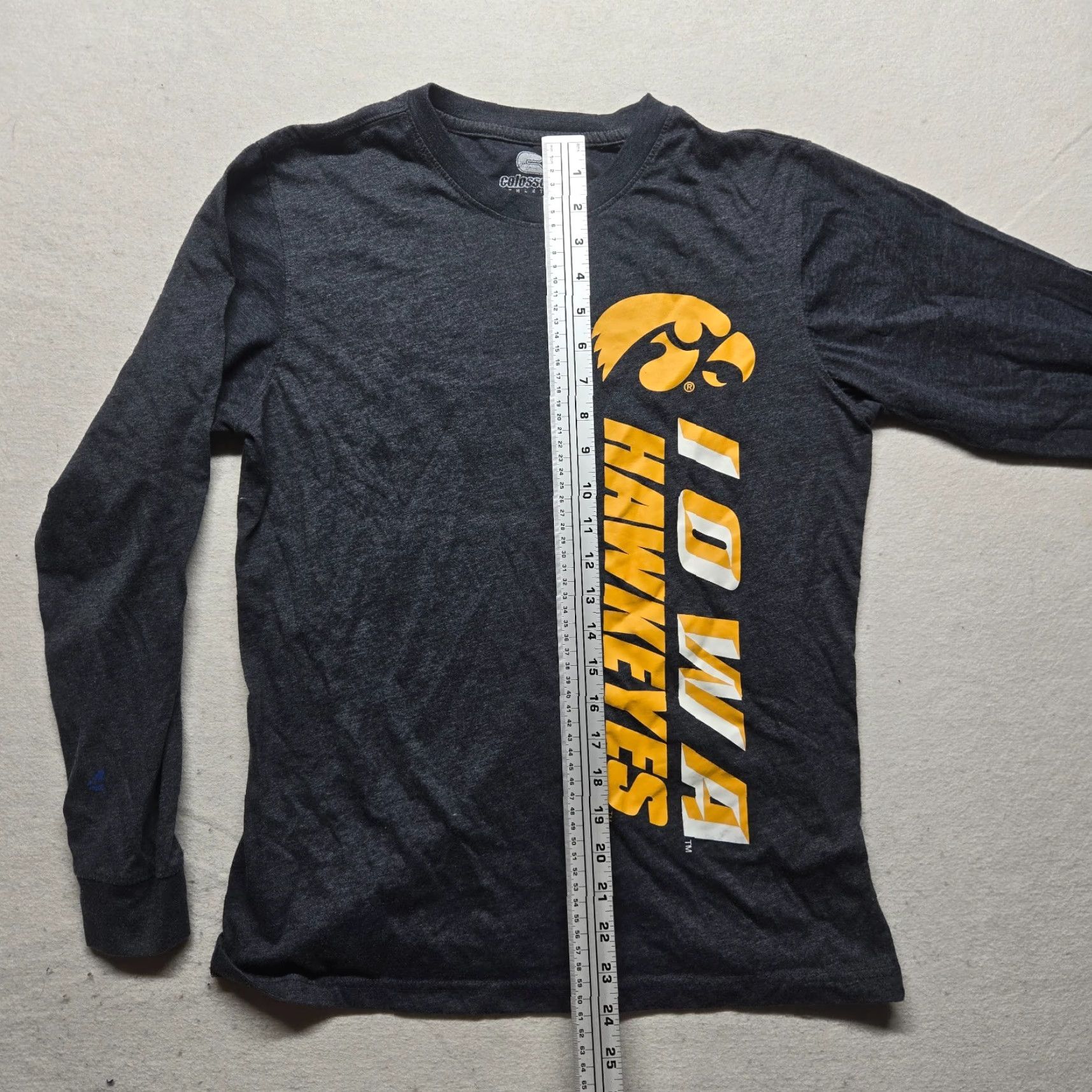 Vintage Colosseum Iowa Hawkeyes Long Sleeve T-Shirt Adult Medium Gray Sports Logo Cotton Blend All Seasons Men Size US M / EU 48-50 / 2 - 5 Thumbnail