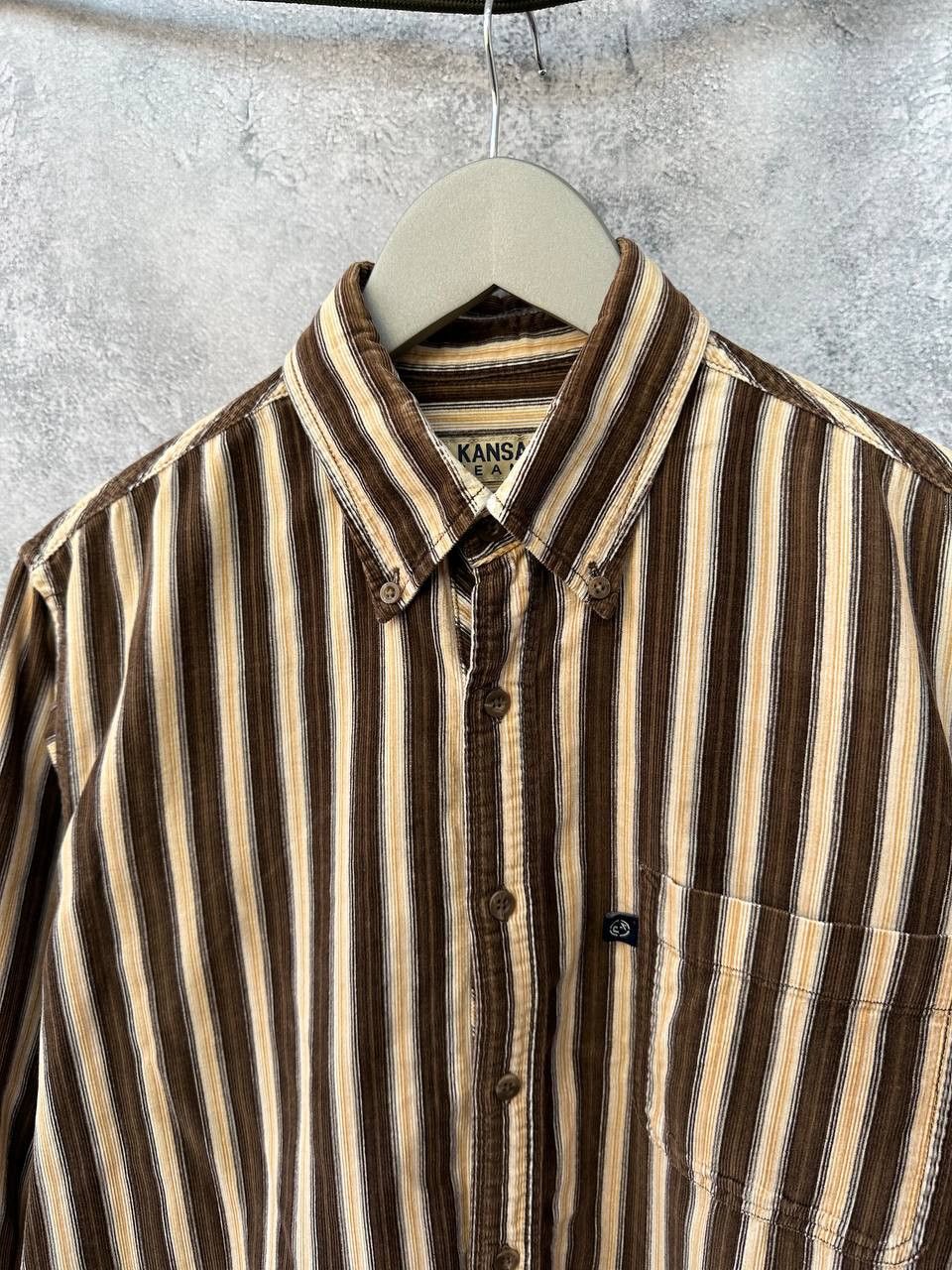 Kansai Yamamoto Jeans Striped Shirt NPE 777 Button Up