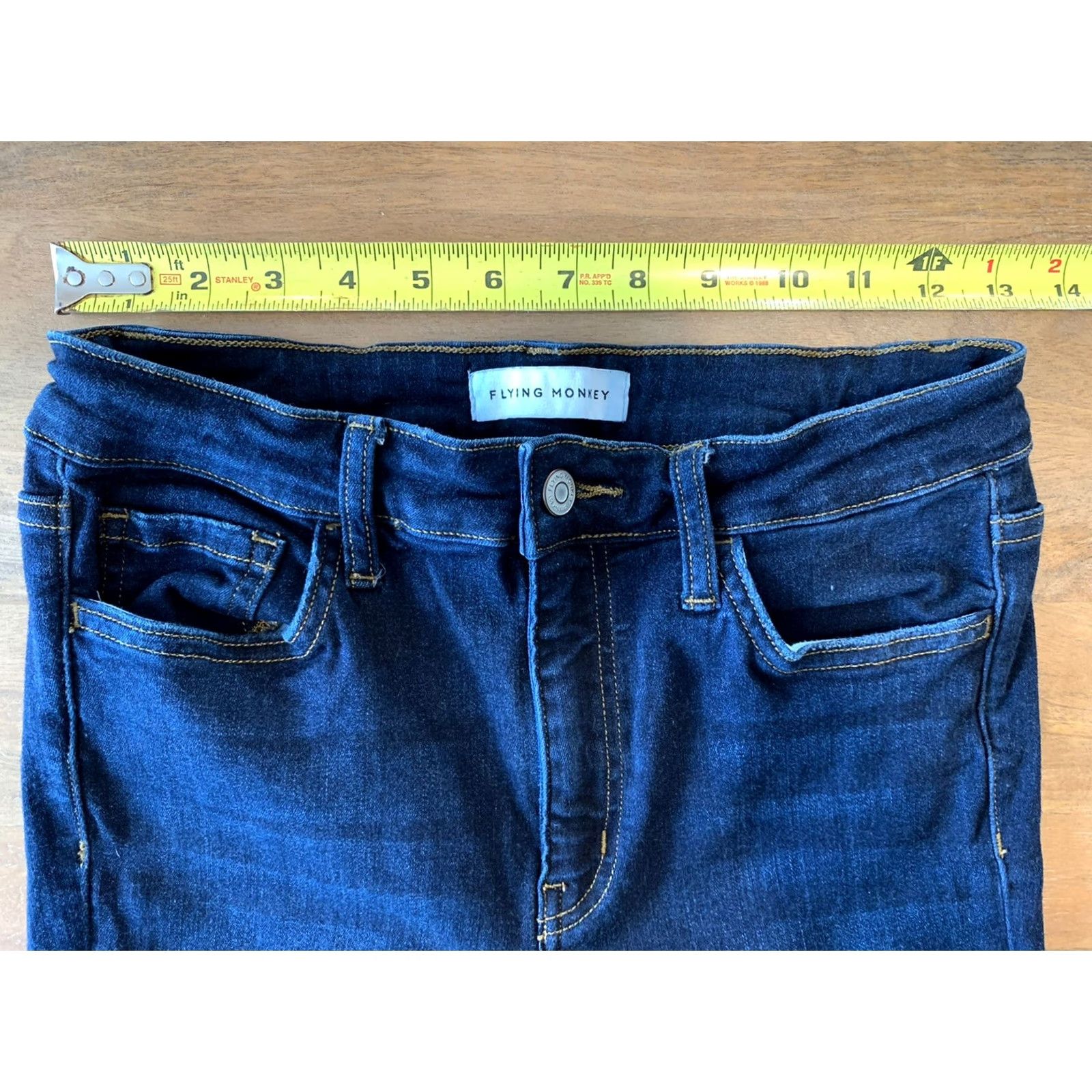 Vintage Flying Monkey Jeans Womens 28 Blue Skinny Cotton Stretch Pockets Dark Wash Women Denim Jeans Swing USA Logo Size 28" / US 6 / IT 42 - 6 Thumbnail