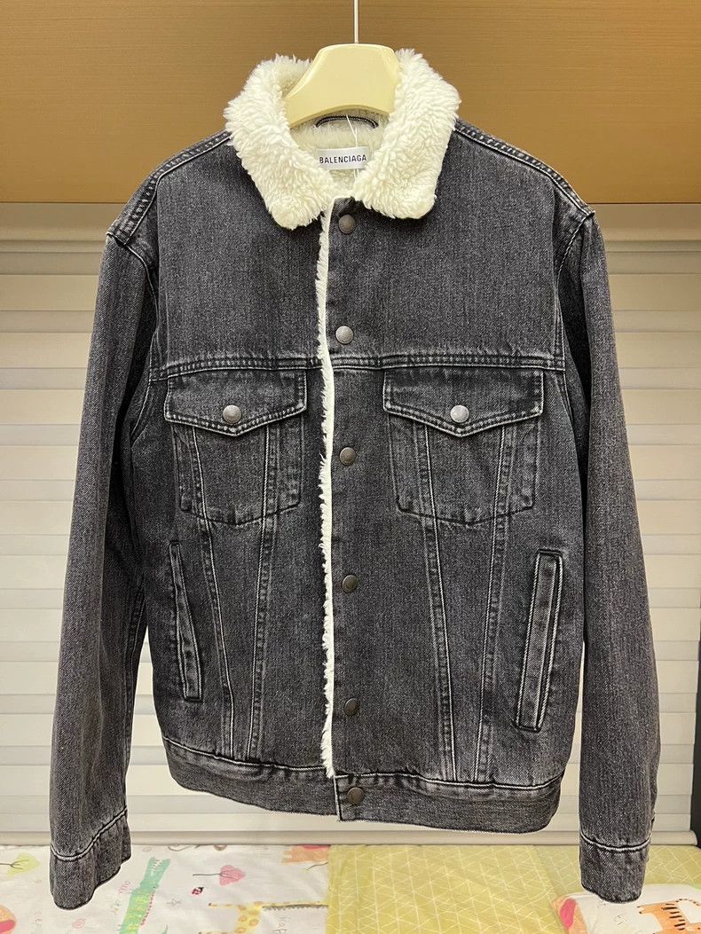 Balenciaga Balenciaga Fleece Lined Denim Jacket - dmc Size US S / EU 44-46 / 1 - 1 Thumbnail