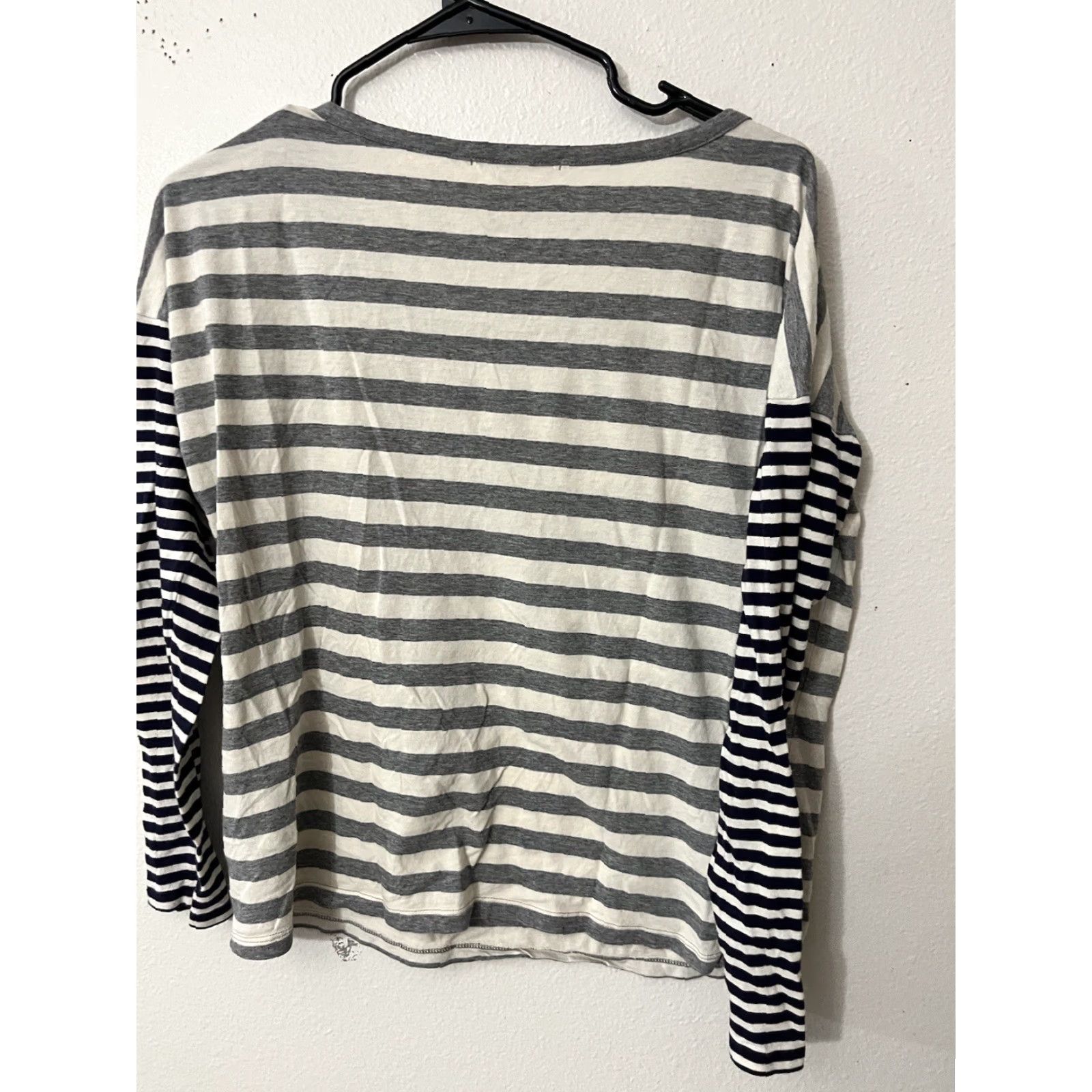 Gap GAP Women's Pullover Long Sleeve Striped T-Shirt Size M Gray Casual Size M / US 6-8 / IT 42-44 - 3 Thumbnail