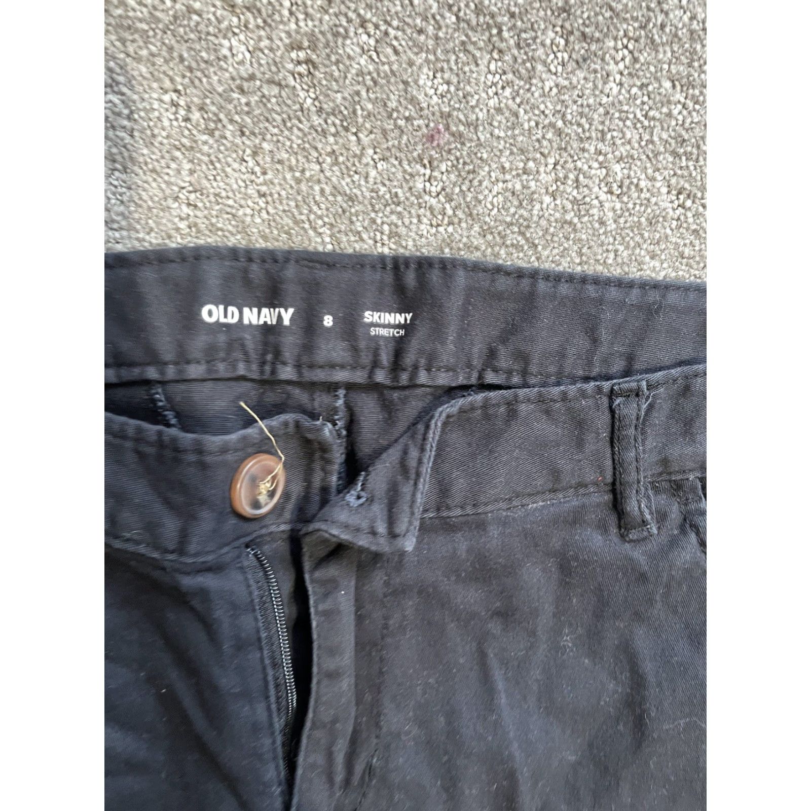Old Navy Old Navy Women Black Skinny Stretch Rise Pants Size 8 Pockets Slim Chino Flat Front Cotton Blend Black Womens Pants 8 Size 30" / US 8 / IT 44 - 5 Thumbnail