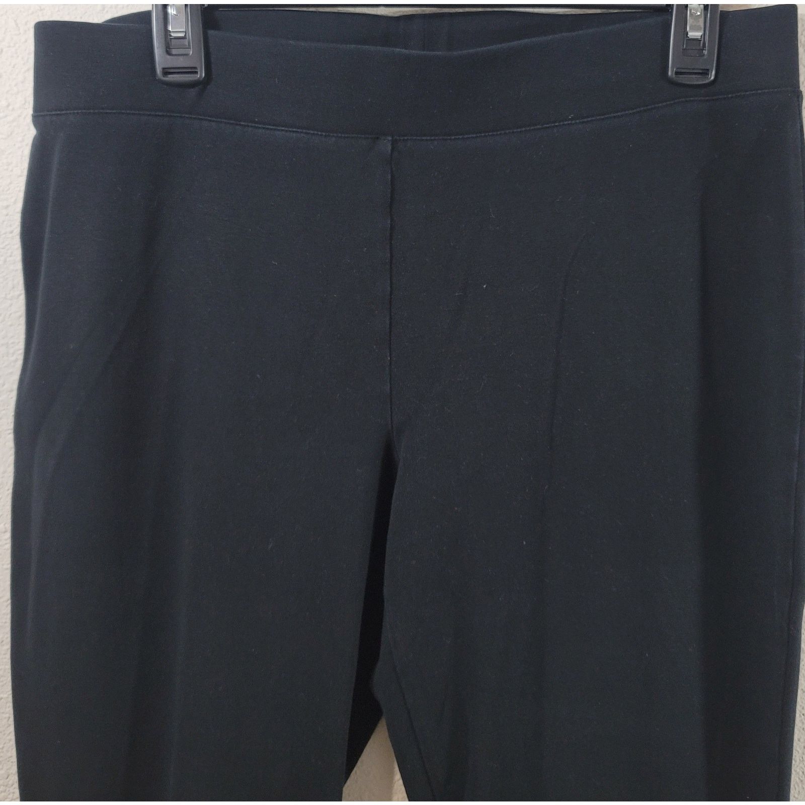 Other Talbots Black Flat Front Tapered Leggings Large Lightweight Size 34" / US 12 / IT 48 - 6 Thumbnail
