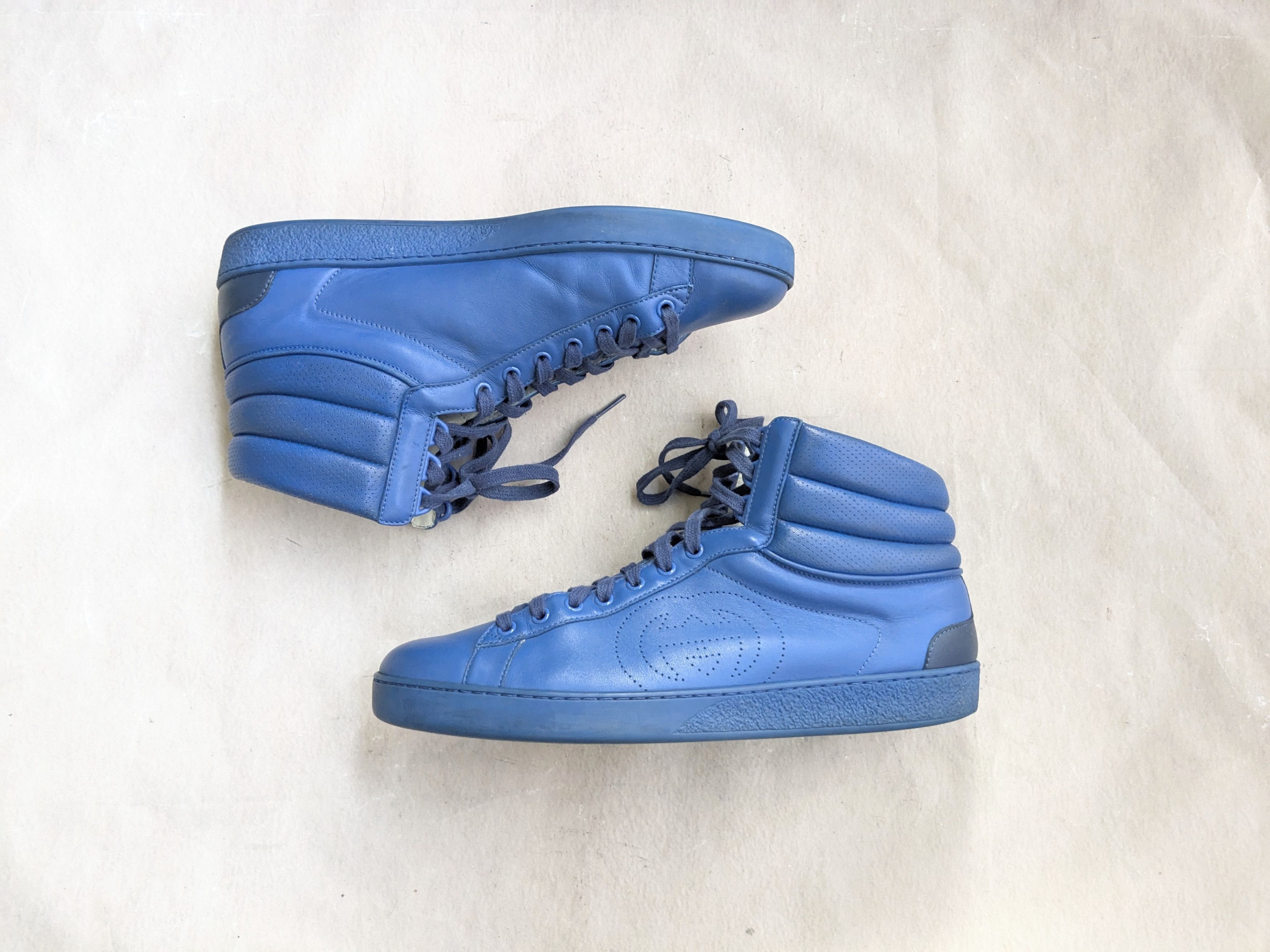 Gucci Gucci Ace Sneakers Blue 10.5 High Tops 625672 GG Size US 10.5 / EU 43-44 - 1 Thumbnail