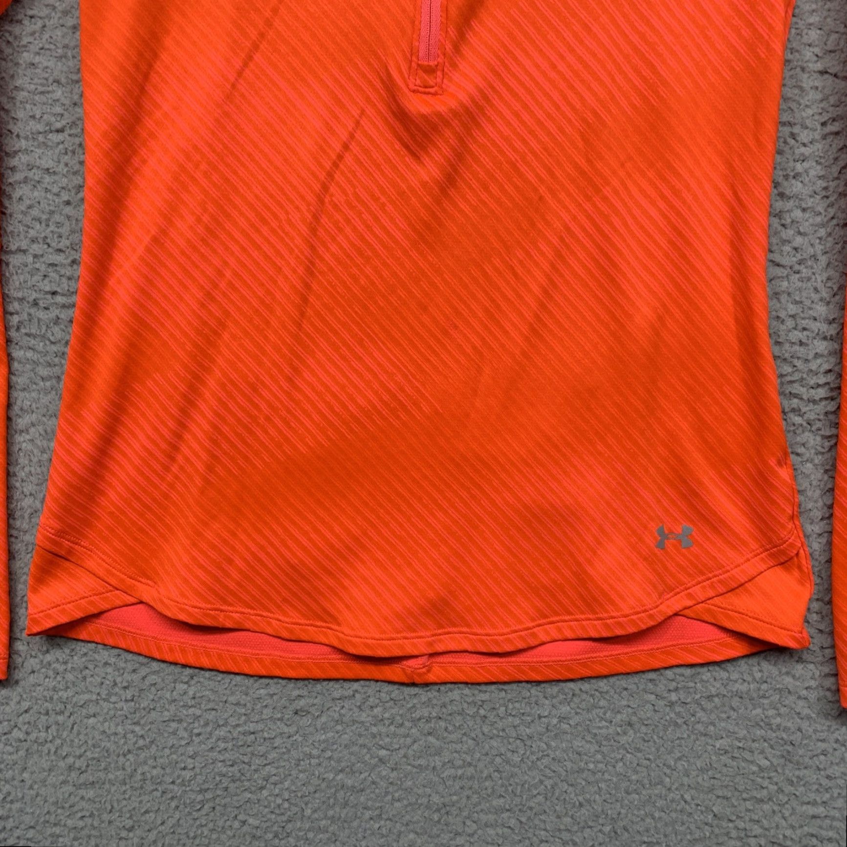 Under Armour Under Armour Athletic Top Women’s M Orange Fitted Zip Pocket/Back Thumb Holes 1/2 Zip Size M / US 6-8 / IT 42-44 - 4 Thumbnail
