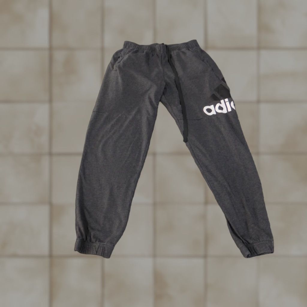 Adidas Adidas Pants Mens Medium Gray Joggers Athletic Casual Spell Out Logo Sweatpants Size US 31 - 1 Thumbnail