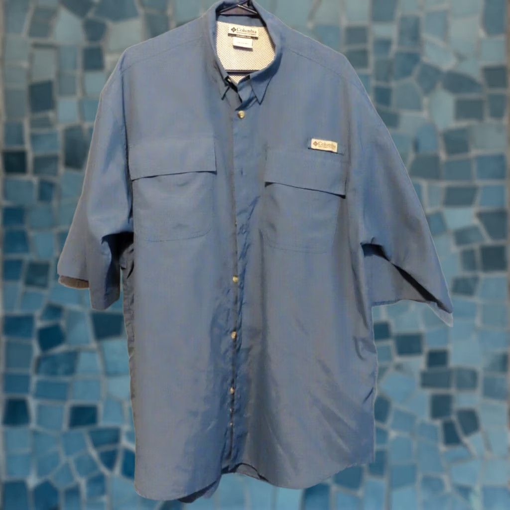 Vintage Columbia Button-Up Shirt Mens Large Blue Fishing Outdoor Size US L / EU 52-54 / 3 - 1 Thumbnail