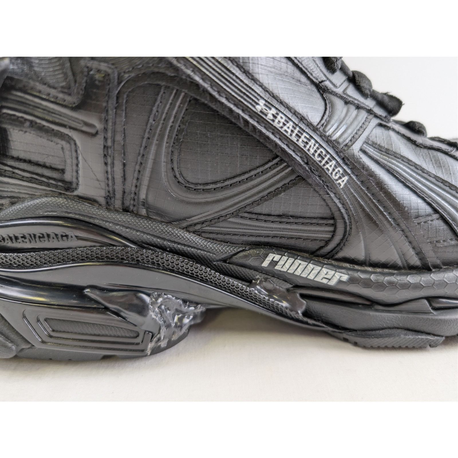 Balenciaga × Under Armour o1rshd1 Runner Ripstop Shoe Sneakers in Black 41 Size US 8 / EU 41 - 5 Thumbnail