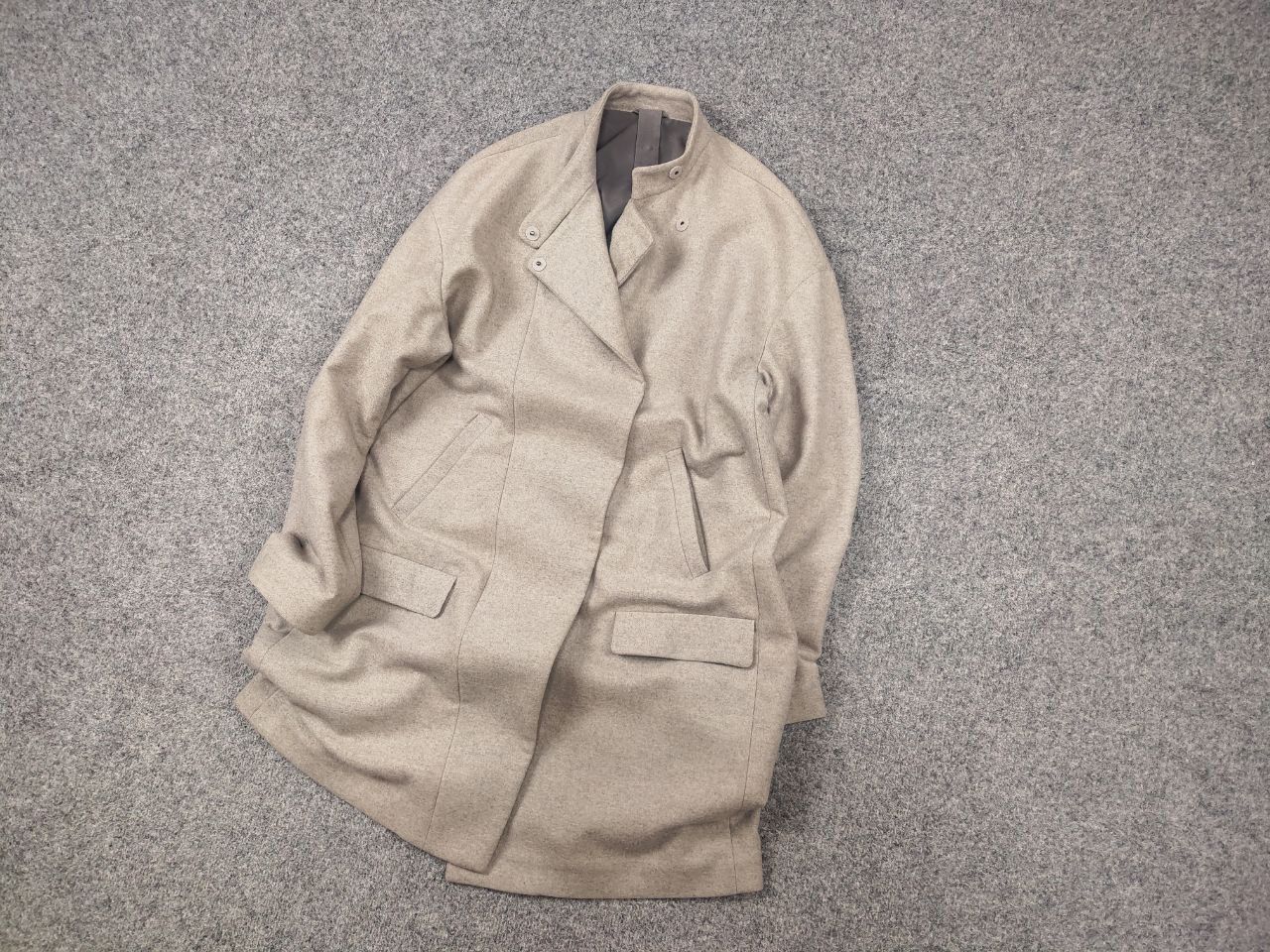 Brunello Cucinelli Brunello Cucinelli Wool Cashmere Blend Beige Coat Mid Jacket Size M / US 6-8 / IT 42-44 - 3 Thumbnail