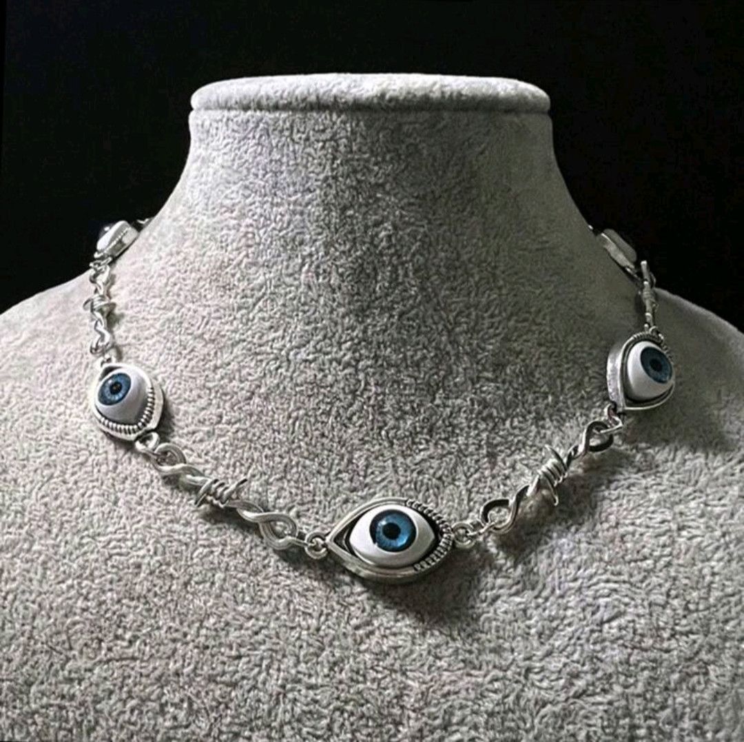 Japanese Brand × Jewelry Blue Eyes Necklace Allien Eyes Small Iron Wired Thorn Size ONE SIZE - 1 Thumbnail