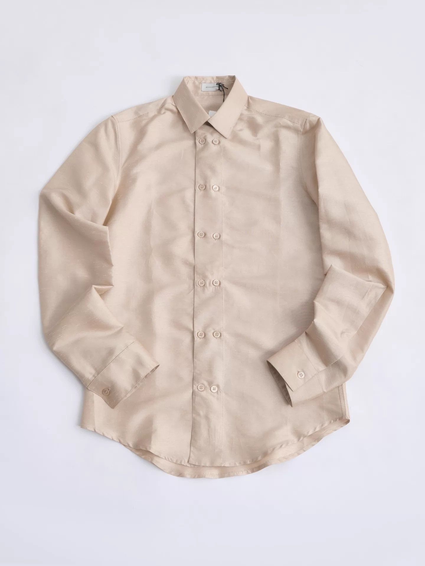 Balenciaga BALENCIAGA Nicolas 08ss Champagne DB Silk-Poly Shirt Size US XS / EU 42 / 0 - 7 Thumbnail