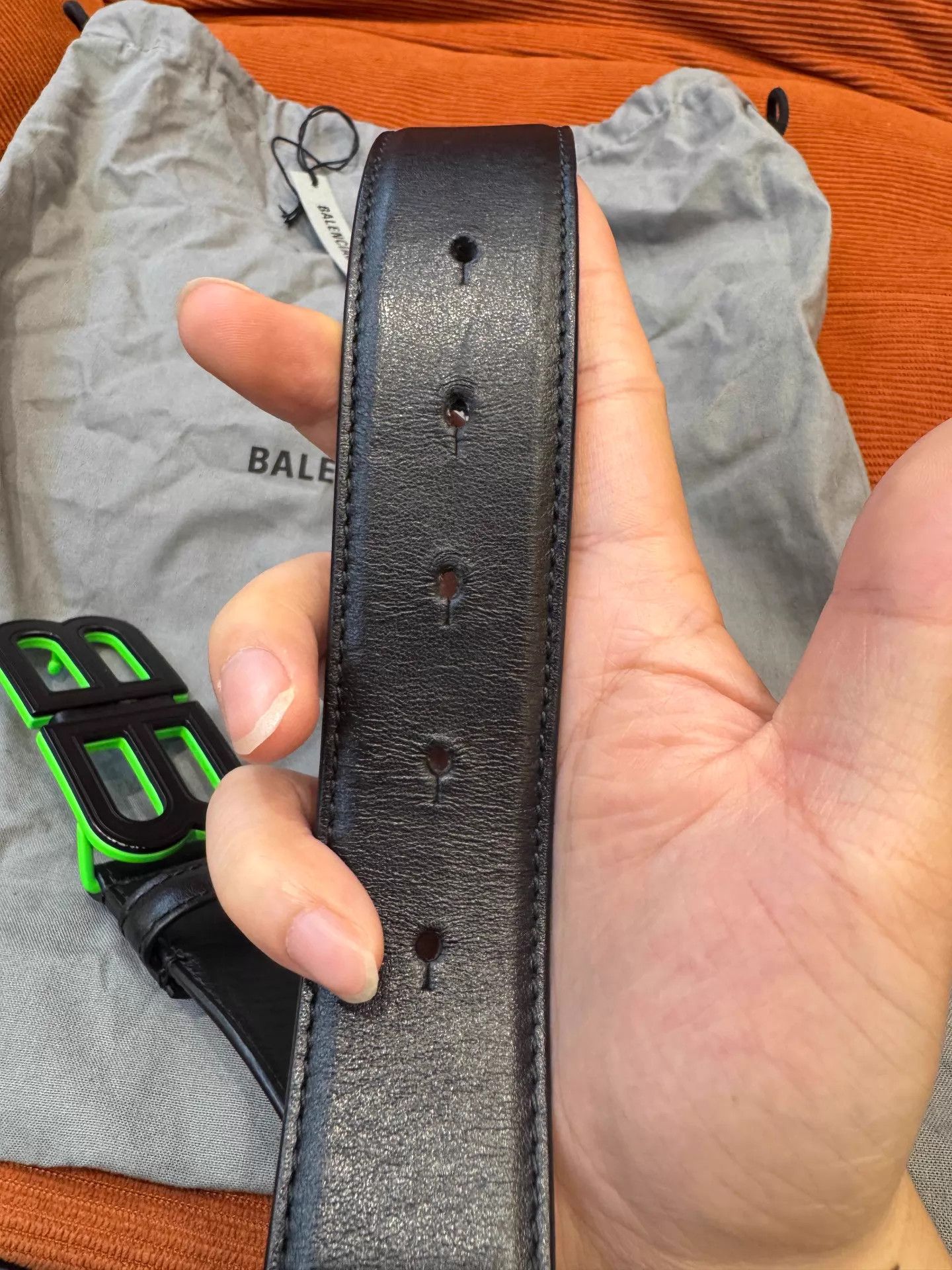 Balenciaga Balenciaga BB Belt Black Double B Green Edge Buckle Size ONE SIZE - 4 Thumbnail