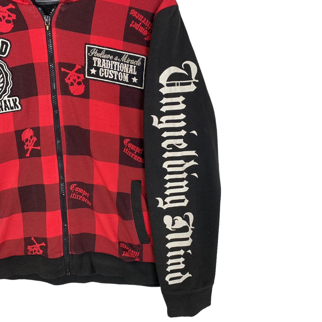 If Six Was Nine × Japanese Brand Japanese Brand Flag Stone Checkerboard Skull Zipper Hoodie Size S / US 4 / IT 40 - 6 Thumbnail