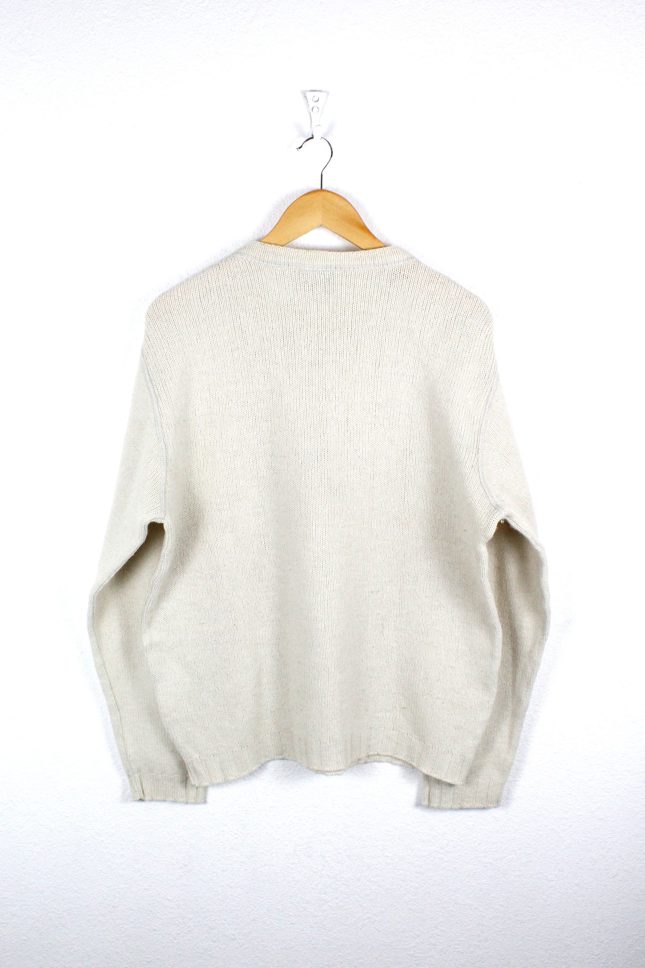 Versace Jeans Couture Vintage Versace Jeans Couture Logo Beige Wool Knit Sweater Size US L / EU 52-54 / 3 - 5 Thumbnail