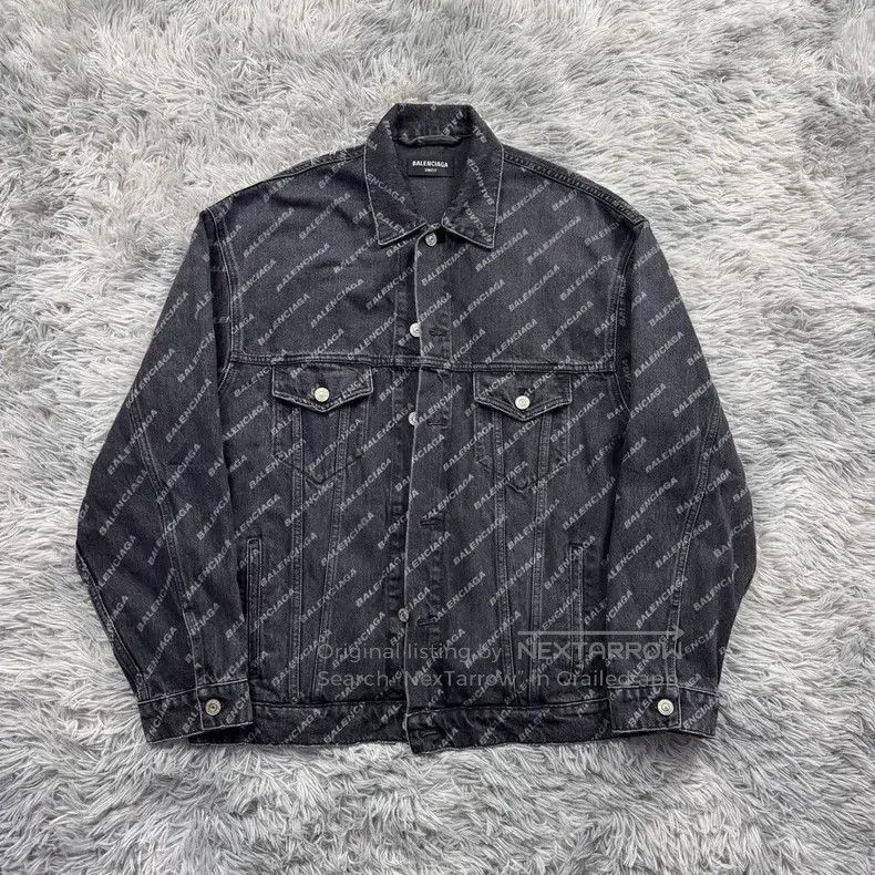 Balenciaga Balenciaga Printed Denim Jacket Size US S / EU 44-46 / 1 - 1 Thumbnail