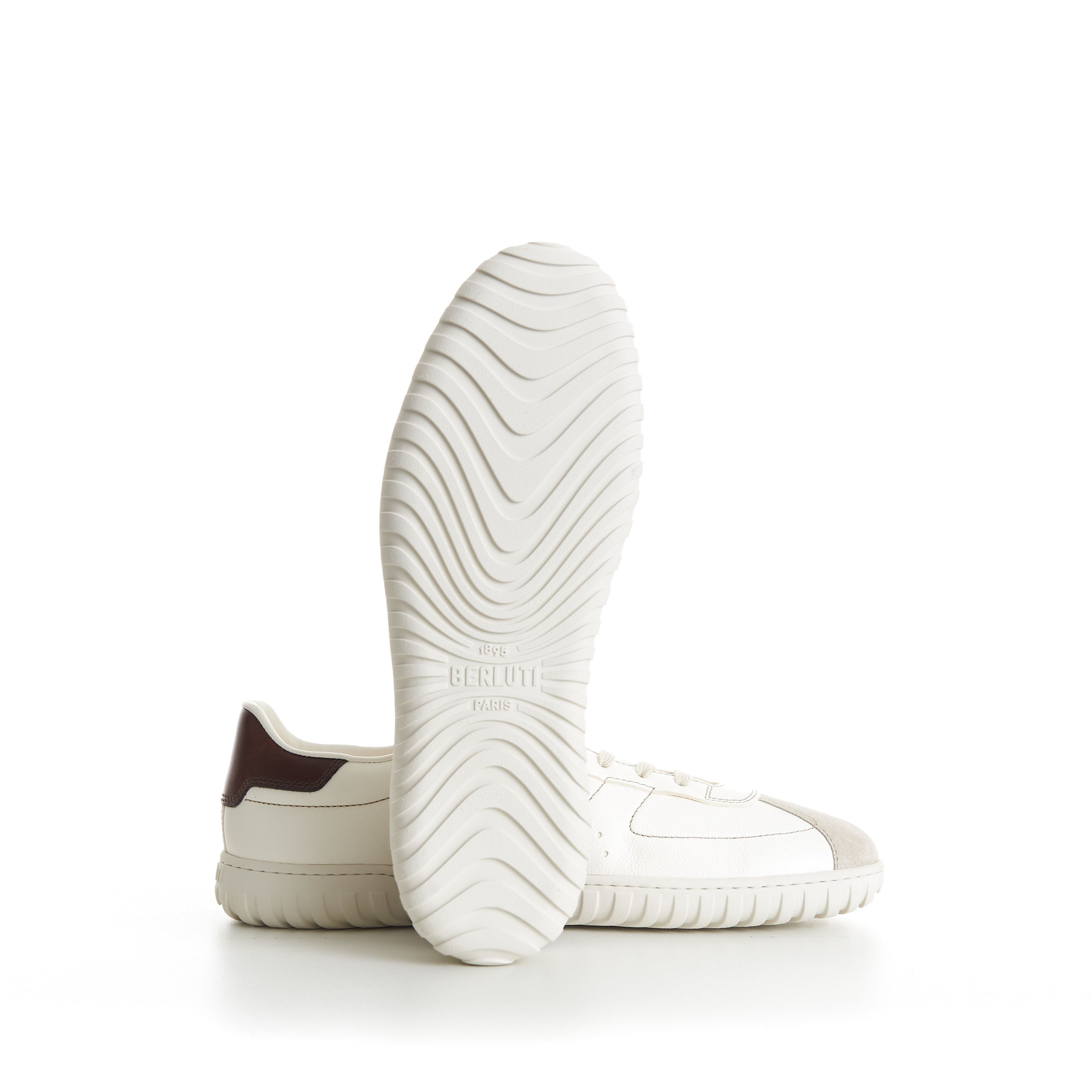 Berluti White Trainer Leather Sneaker - Scritto, Patina Leather Tab Size US 7 / EU 40 - 10 Thumbnail