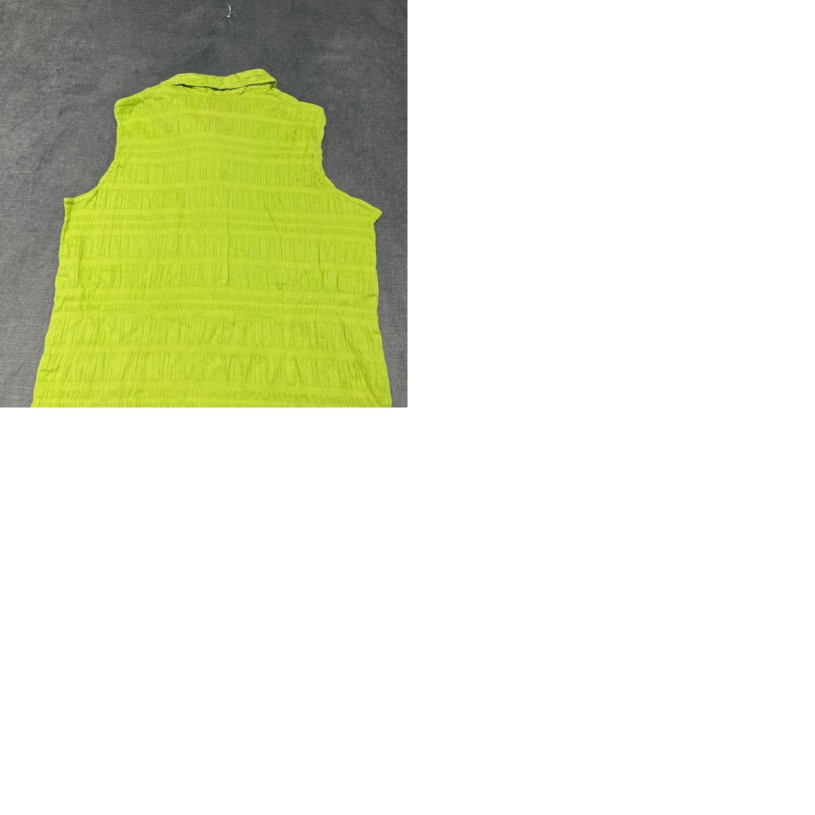 Vintage Casey & Max Top Womens Medium Neon Green Cotton Stretch Sleeveless Button Up Size M / US 6-8 / IT 42-44 - 9 Thumbnail