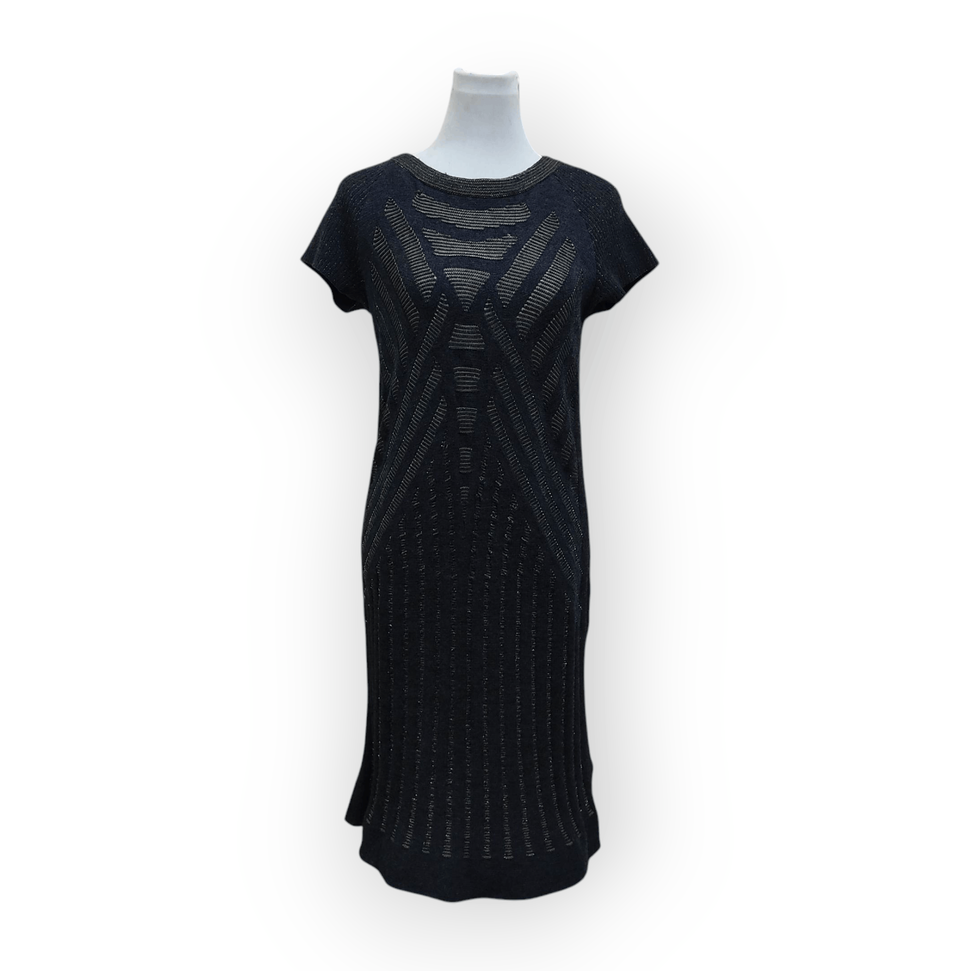Beauty Beast × Designer × Hiroko Koshino Homme HIROKO KOSHINO Premier Elegant Black Gold Shimmer Dress Size M / US 6-8 / IT 42-44 - 1 Thumbnail