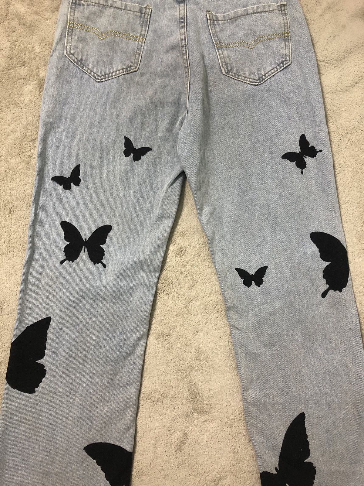 Vintage 🦋 Vintage 90s ZS Jeans Butterfly Silhouettes Straight Denim Size US 29 - 14 Thumbnail