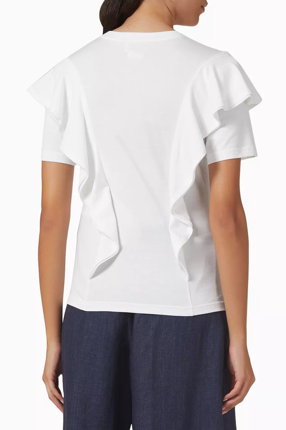 Chloe o1y0825 Short Sleeves T-Shirt in White Size S / US 4 / IT 40 - 2 Thumbnail