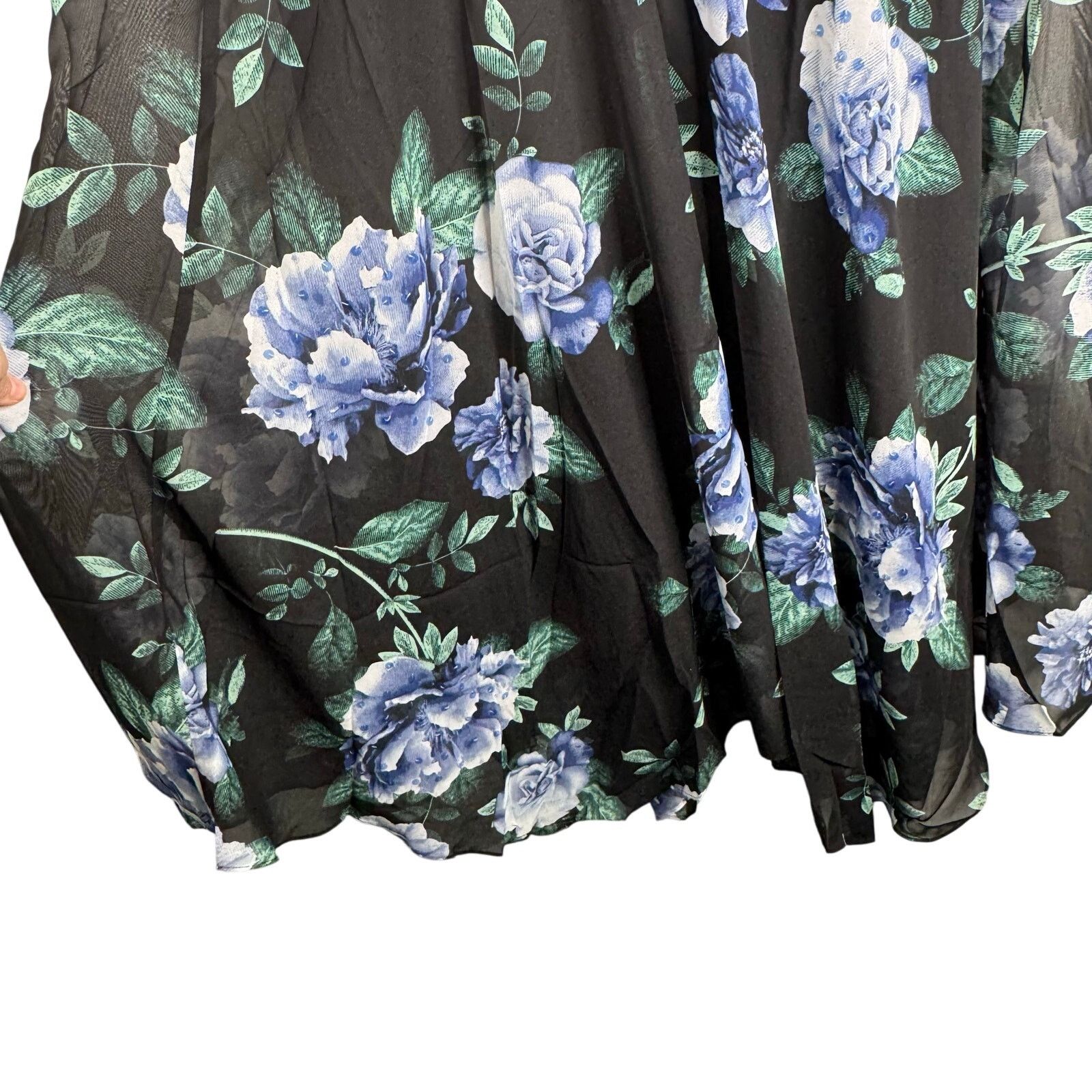 Other NWT Roaman's Black Blue Floral Maxi Dress Formal Gown Sz 22 Size 3XL / US 20-22 - 10 Thumbnail