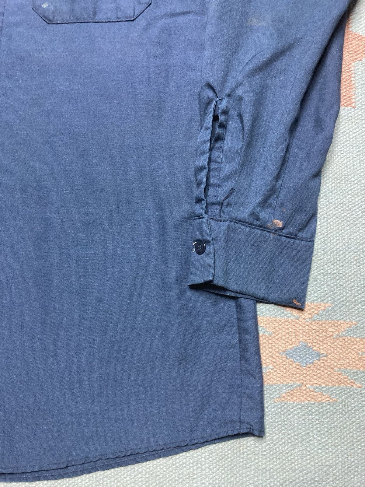 Red Kap × Vintage Vtg red kap work shirt navy blue paint distressed small Size US S / EU 44-46 / 1 - 3 Thumbnail