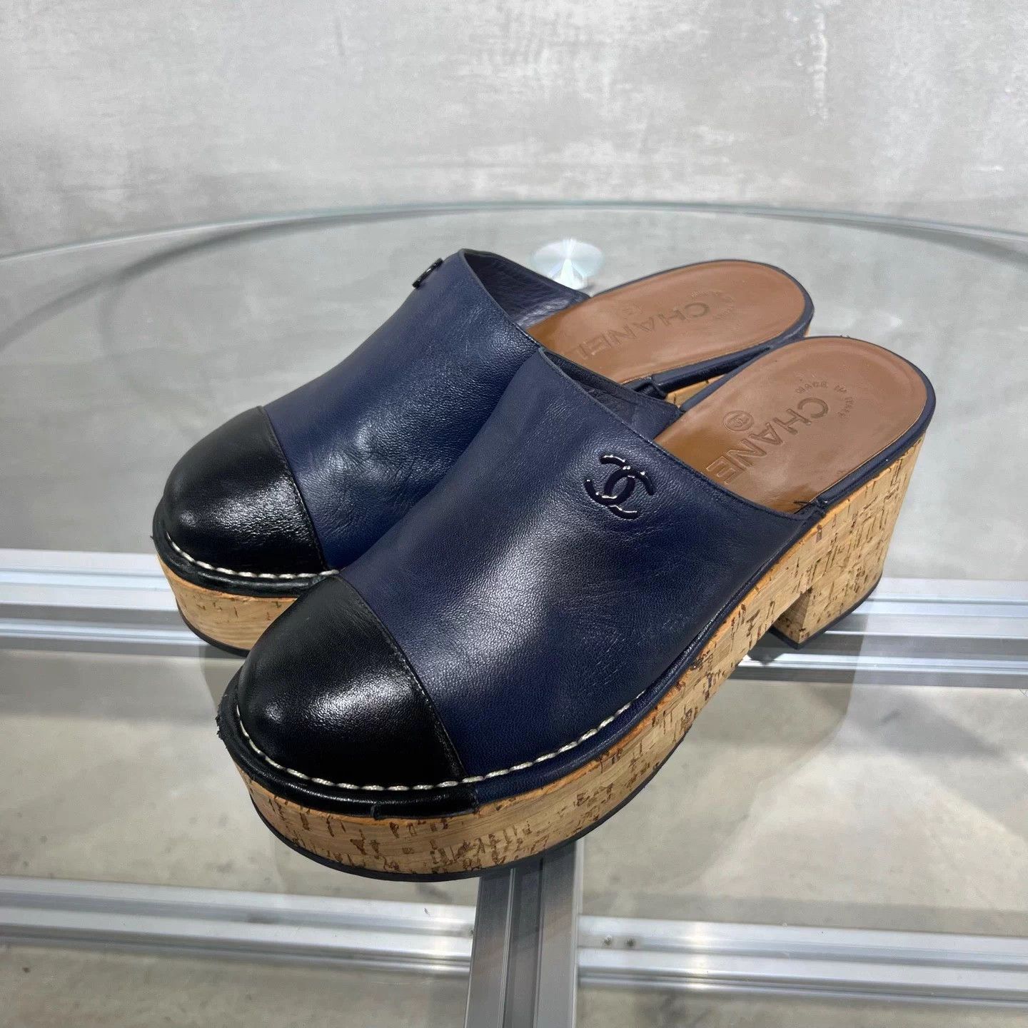 Chanel Chanel blue thick sole sandals EU 37.5 Size US 6.5 / IT 36.5 - 2 Thumbnail