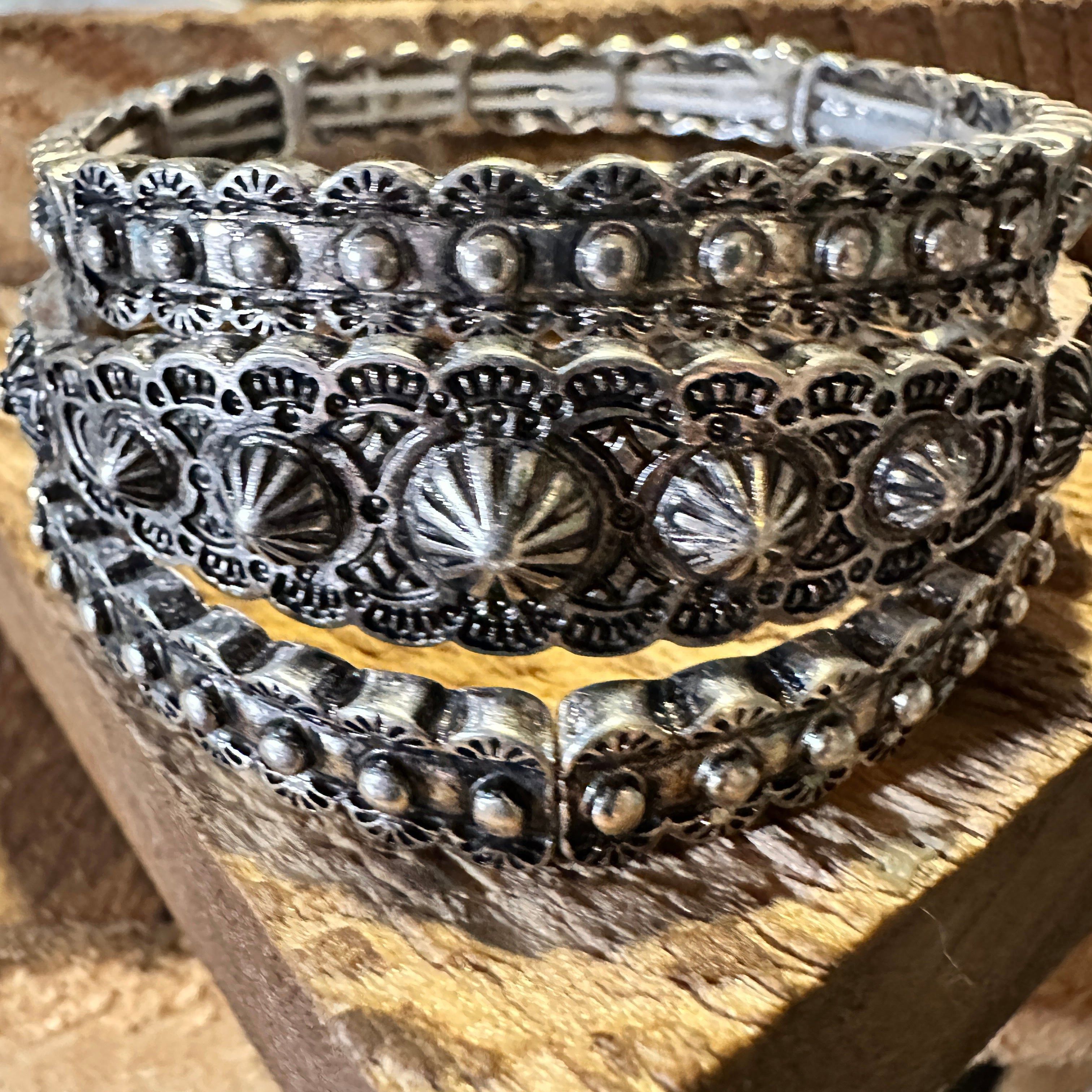 Other Boho Vintage Chic Southwestern Concho Elastic Bracelets, Set Size ONE SIZE - 1 Thumbnail