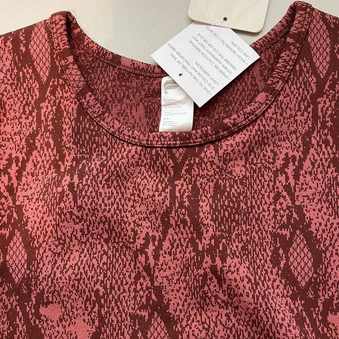 Other Fabletics Kamila Seamless Snake Print Cherry Crop Top Large