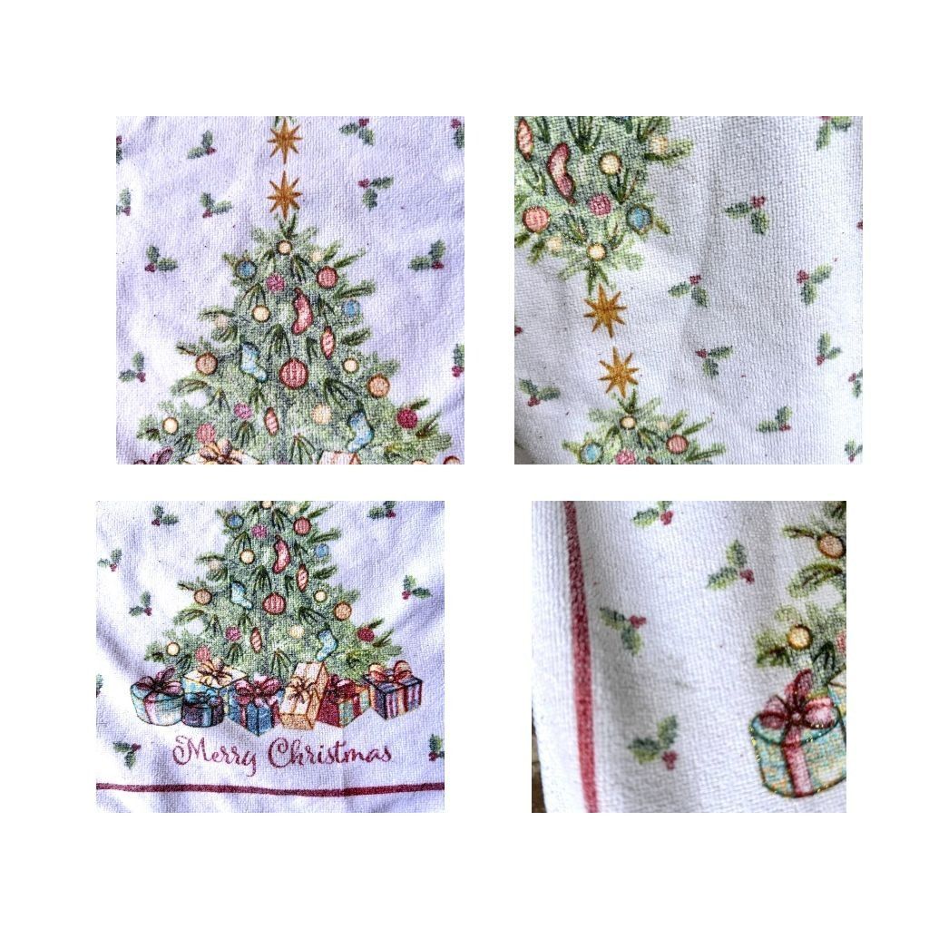 Vintage Vintage Kitchen Dish Hand Towel Christmas Tree Gold Flitter Size ONE SIZE - 5 Thumbnail