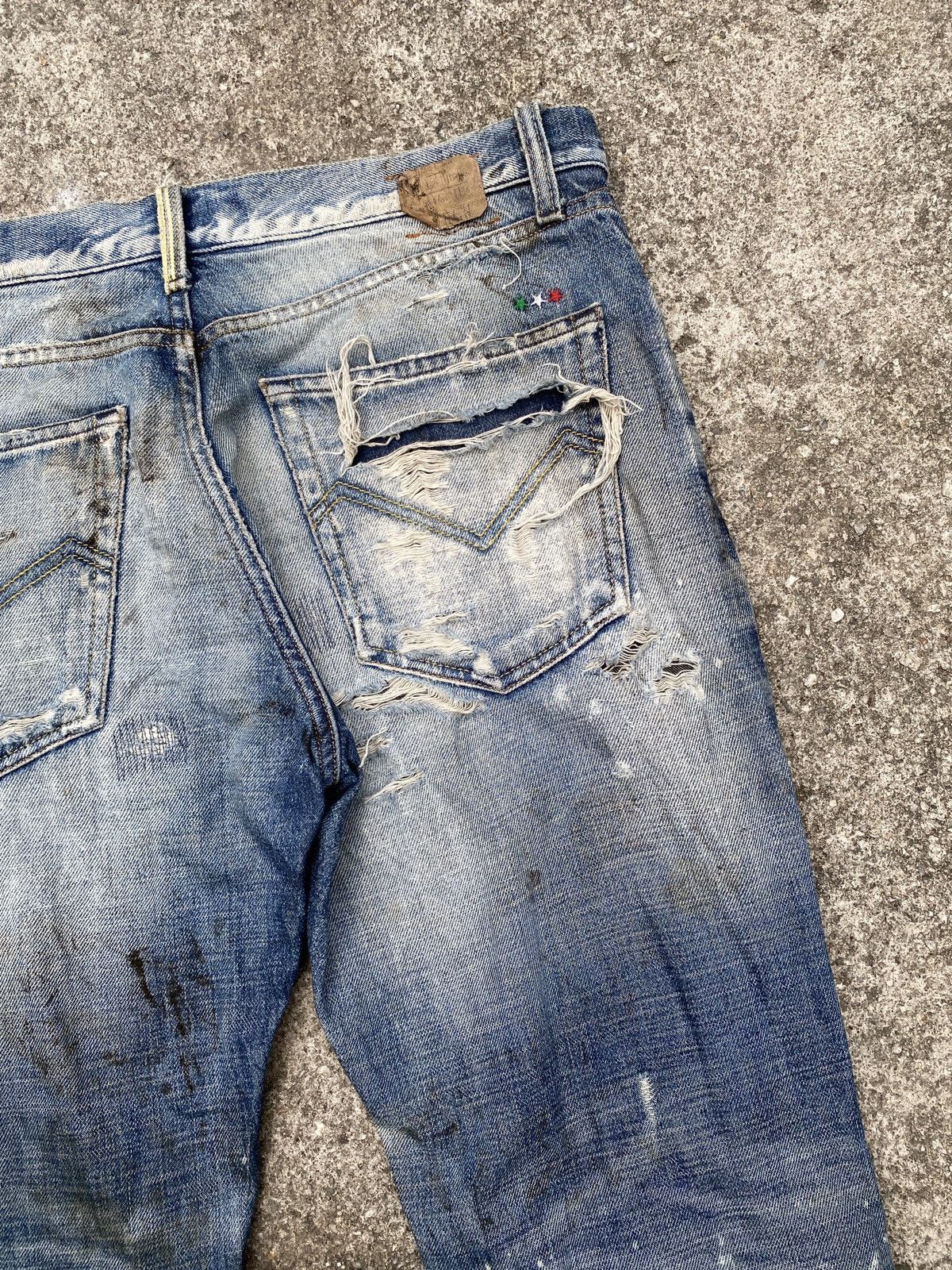 Energie Energie Italy Green Selvedge Distressed Denim Size US 32 / EU 48 - 16 Thumbnail