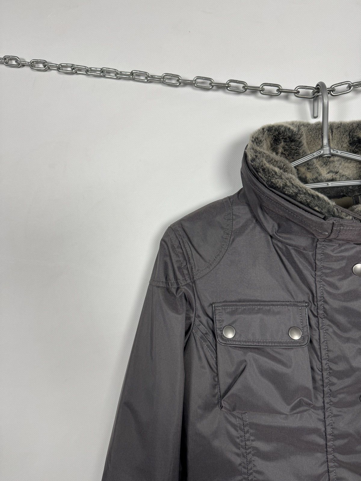 Belstaff Belstaff Faux Fur Trim Lined Biker Moto Nylon Jacket Size 12 Size M / US 6-8 / IT 42-44 - 3 Thumbnail