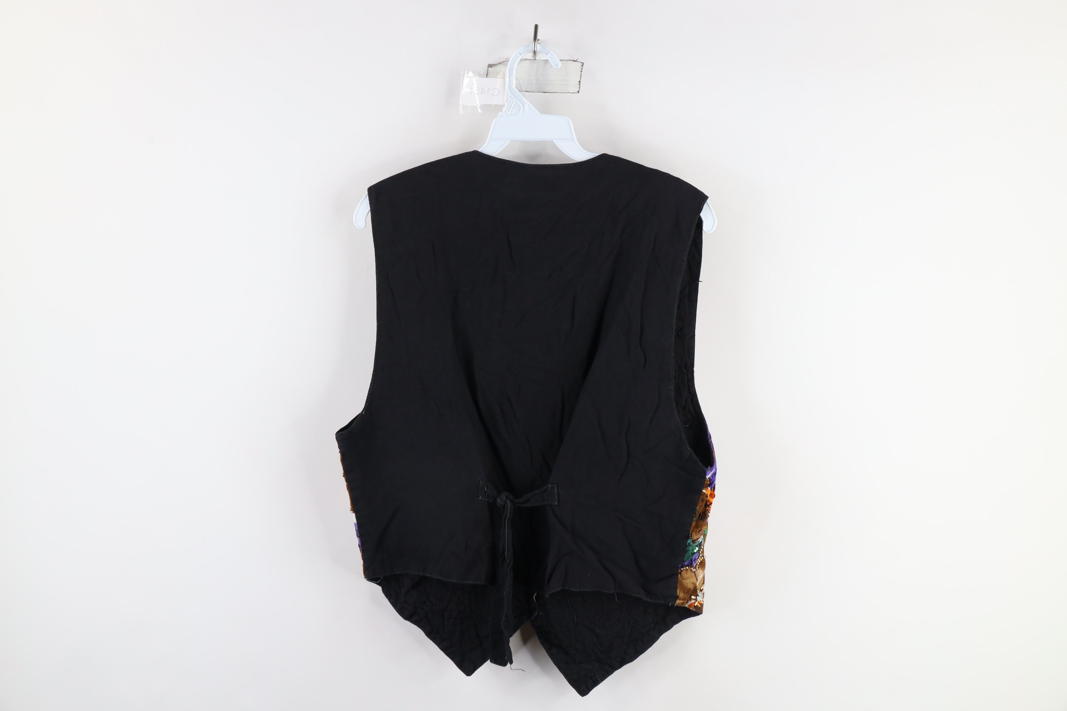 Vintage Vintage 90s Streetwear Sequined Flower Tie Back Vest Jacket Size L / US 10 / IT 46 - 11 Thumbnail
