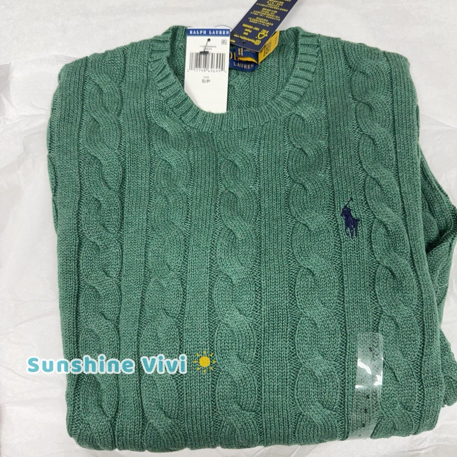 Polo Ralph Lauren NWT Men's Polo Ralph Lauren Roving Cable Sweater Green Small Size US S / EU 44-46 / 1 - 1 Thumbnail