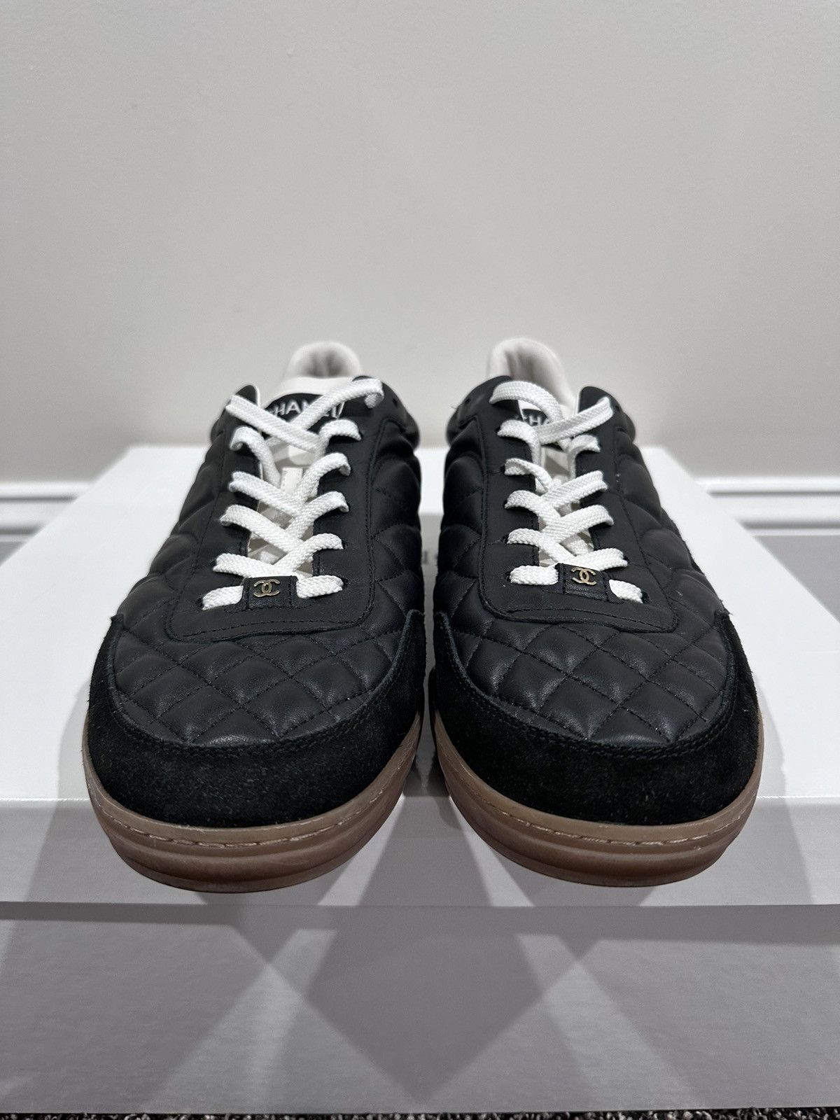 Chanel Chanel Leather / Suede Black Quilted 2023 Low Top Sneakers Size US 11 / EU 44 - 4 Thumbnail