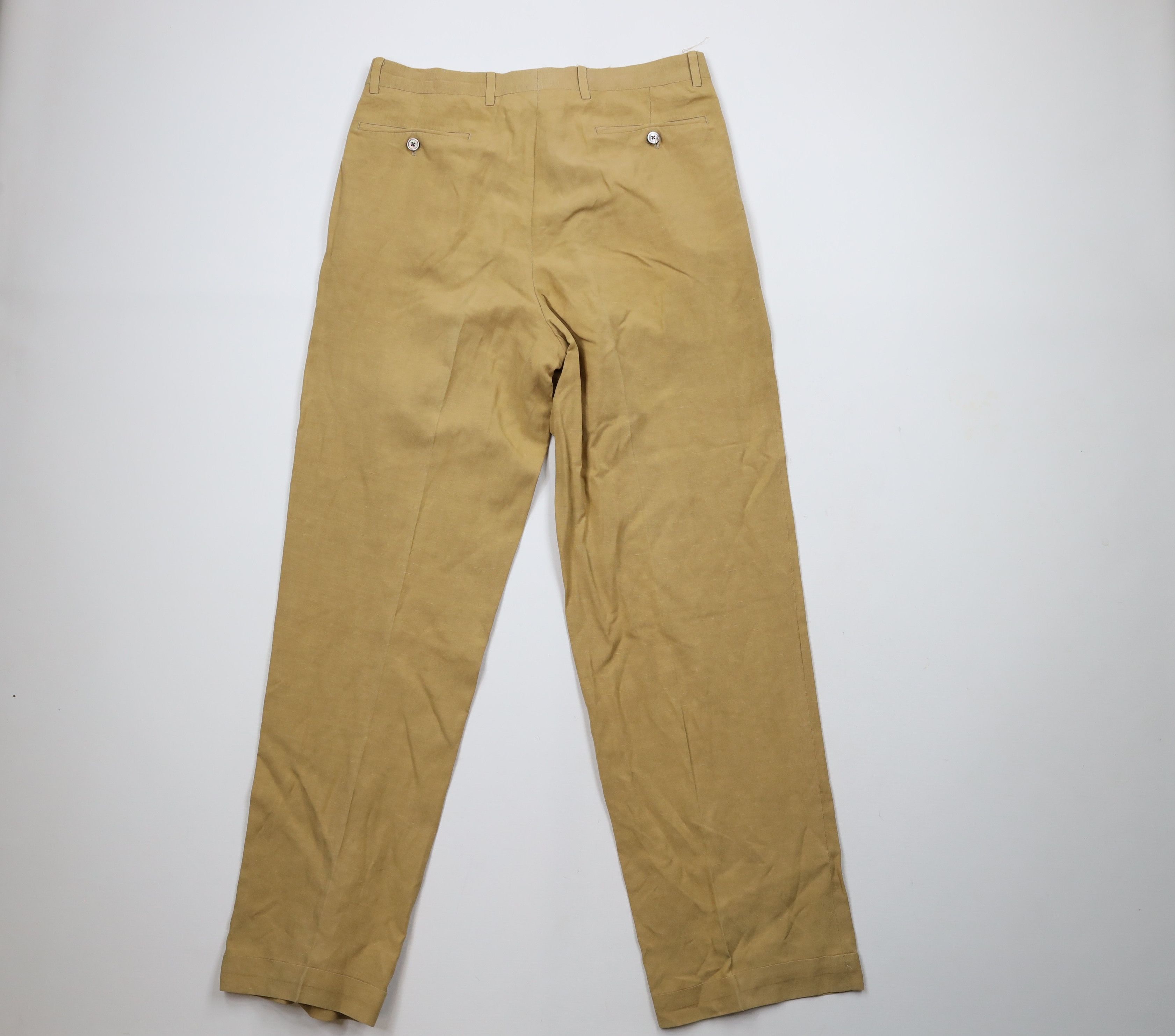 Vintage Vintage 90s Streetwear Silk Linen Wide Leg Chino Pants Size US 34 / EU 50 - 10 Thumbnail