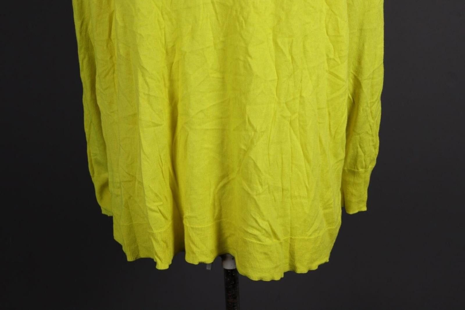 Designer Marc Cain Sports Yellow Knit Relaxed Sweater Size L Size L / US 10 / IT 46 - 6 Thumbnail