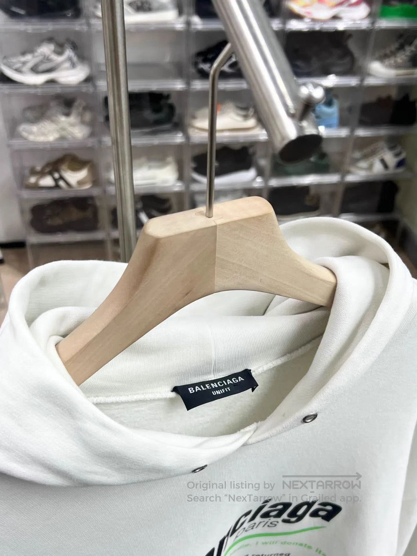 Balenciaga White Oversized Graphic Print Hoodie. Size US S / EU 44-46 / 1 - 2 Thumbnail