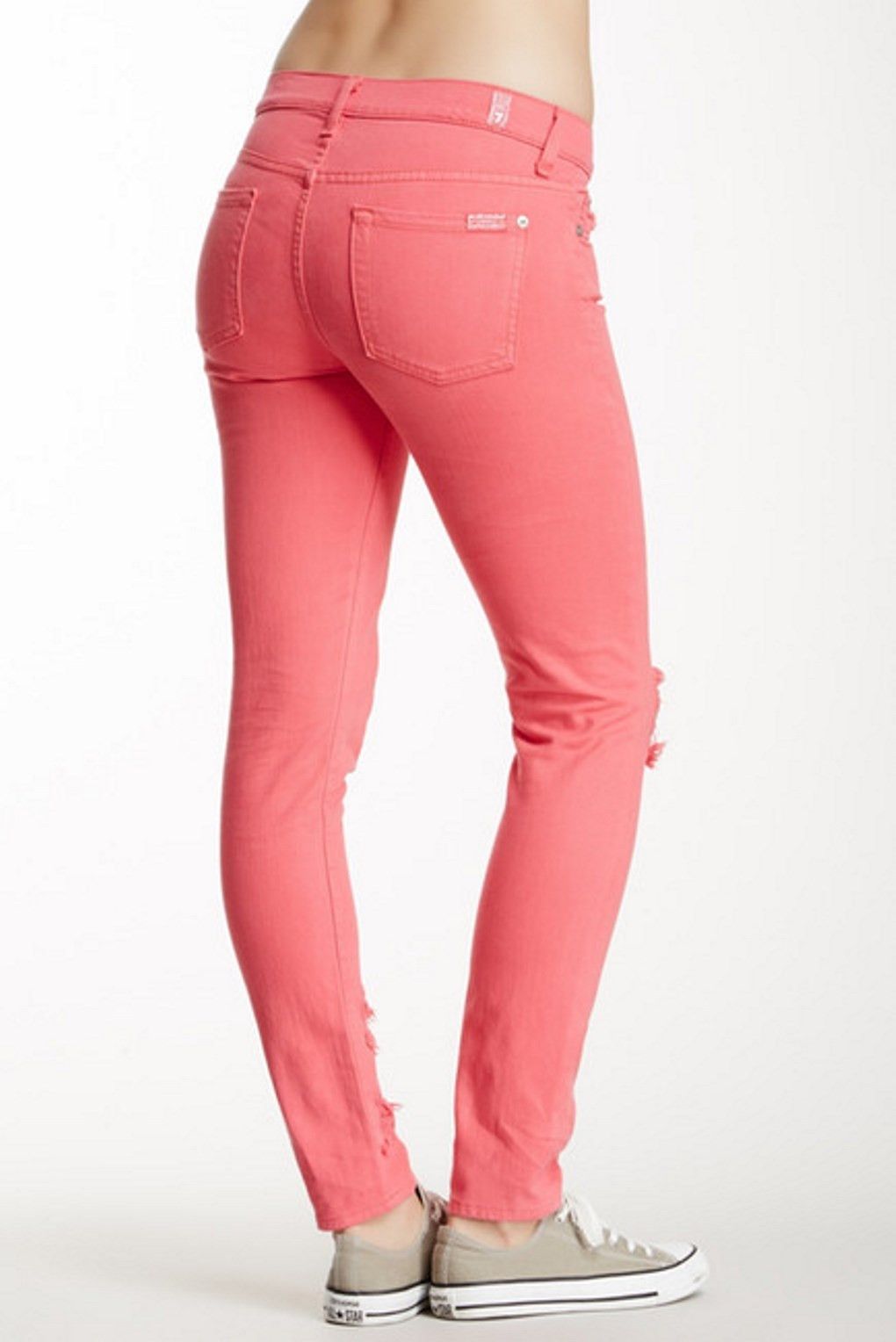 7 For All Mankind 7 For All Mankind THE SLIM Cigarette Jeans Peony Destroyed Size 25" / US 0 / IT 36 - 2 Thumbnail